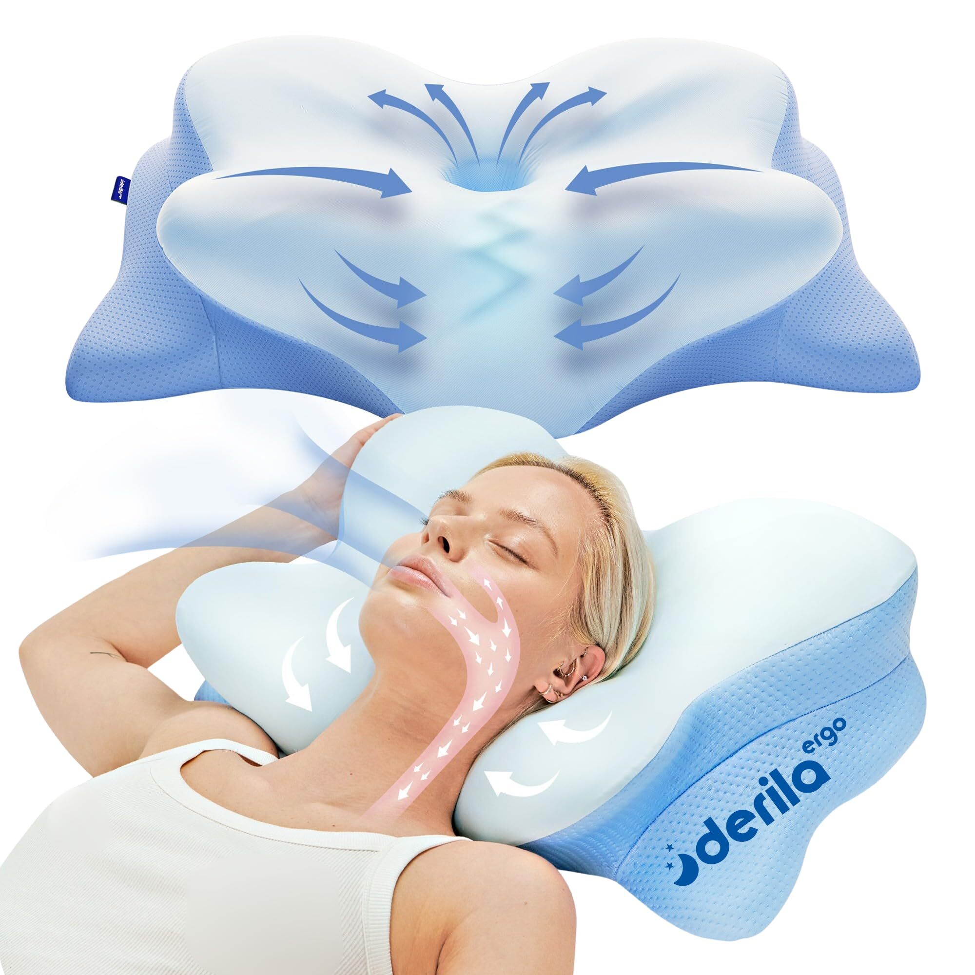 Wake Up Pain-Free with the Derila ERGO Memory Foam Pillow.