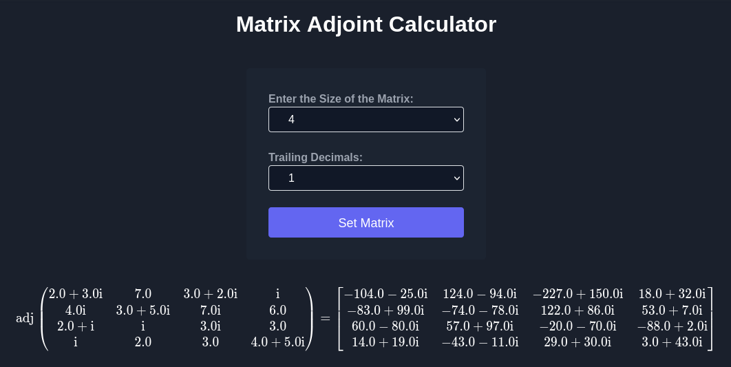 Base Matrix Calculator