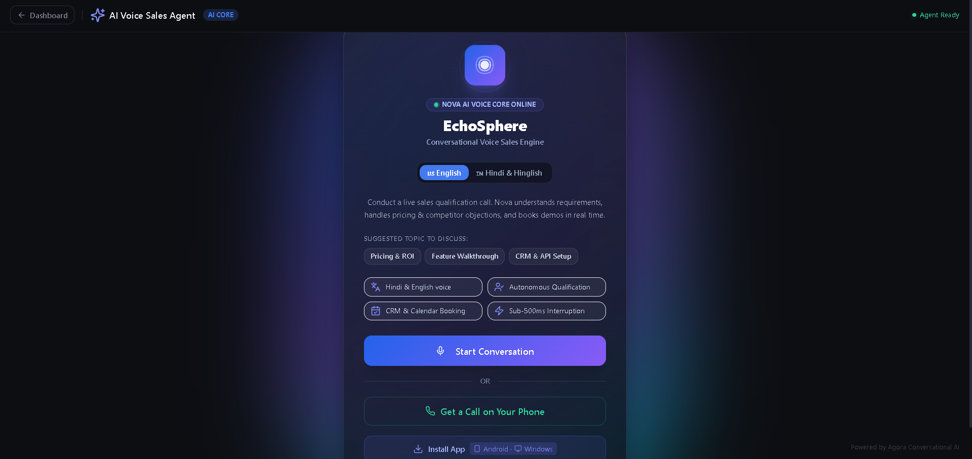 Real-Time Voice AI Sales Agent Real-Time Voice AI Sales Agent