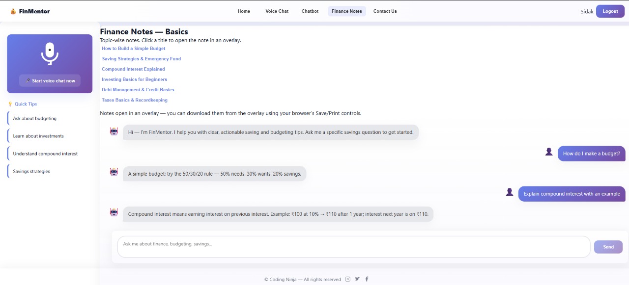 FinMentor Edu — Conversational Financial Study Partner