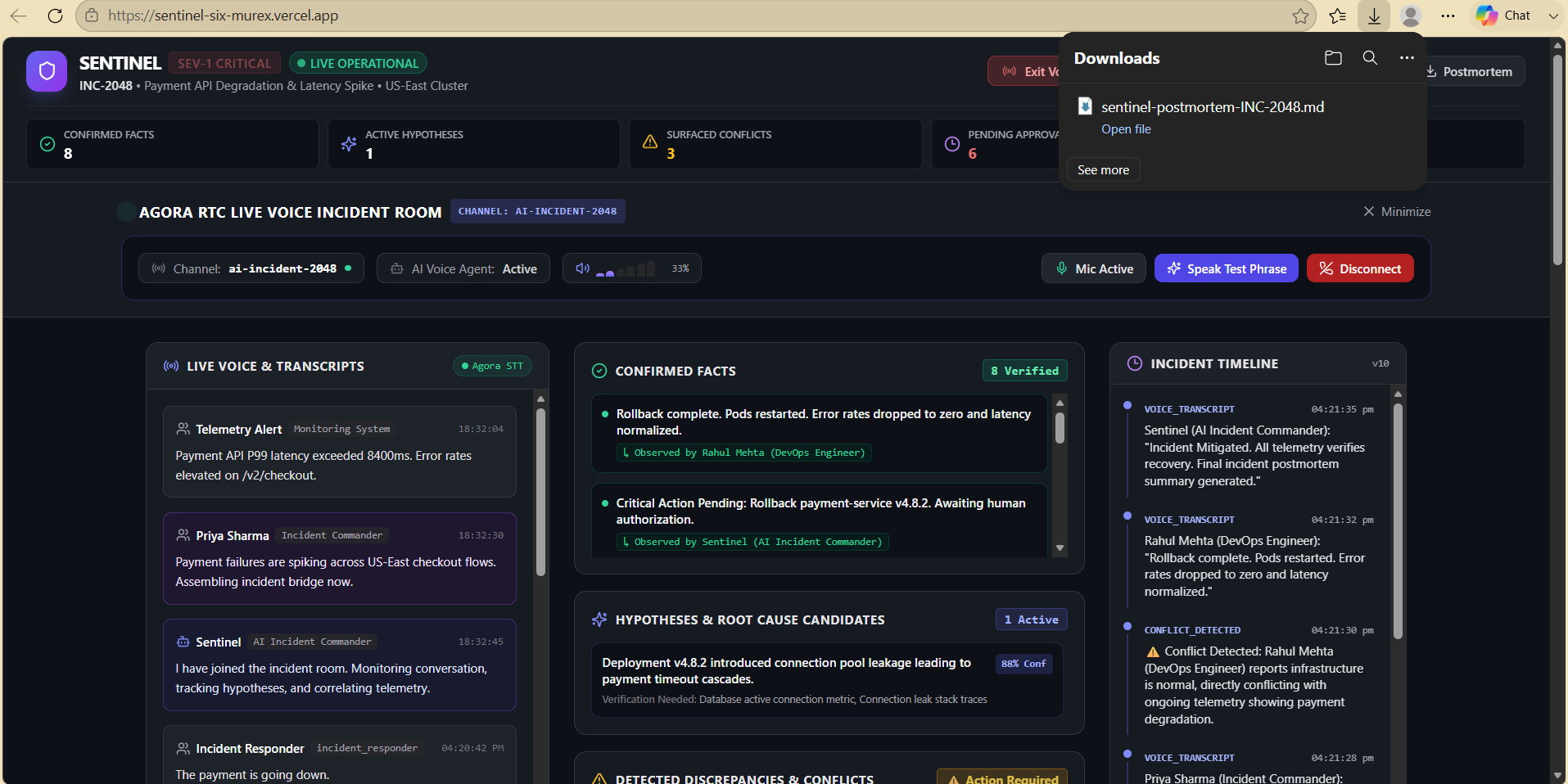 Sentinel- An AI Incident Commander Sentinel- An AI Incident Commander