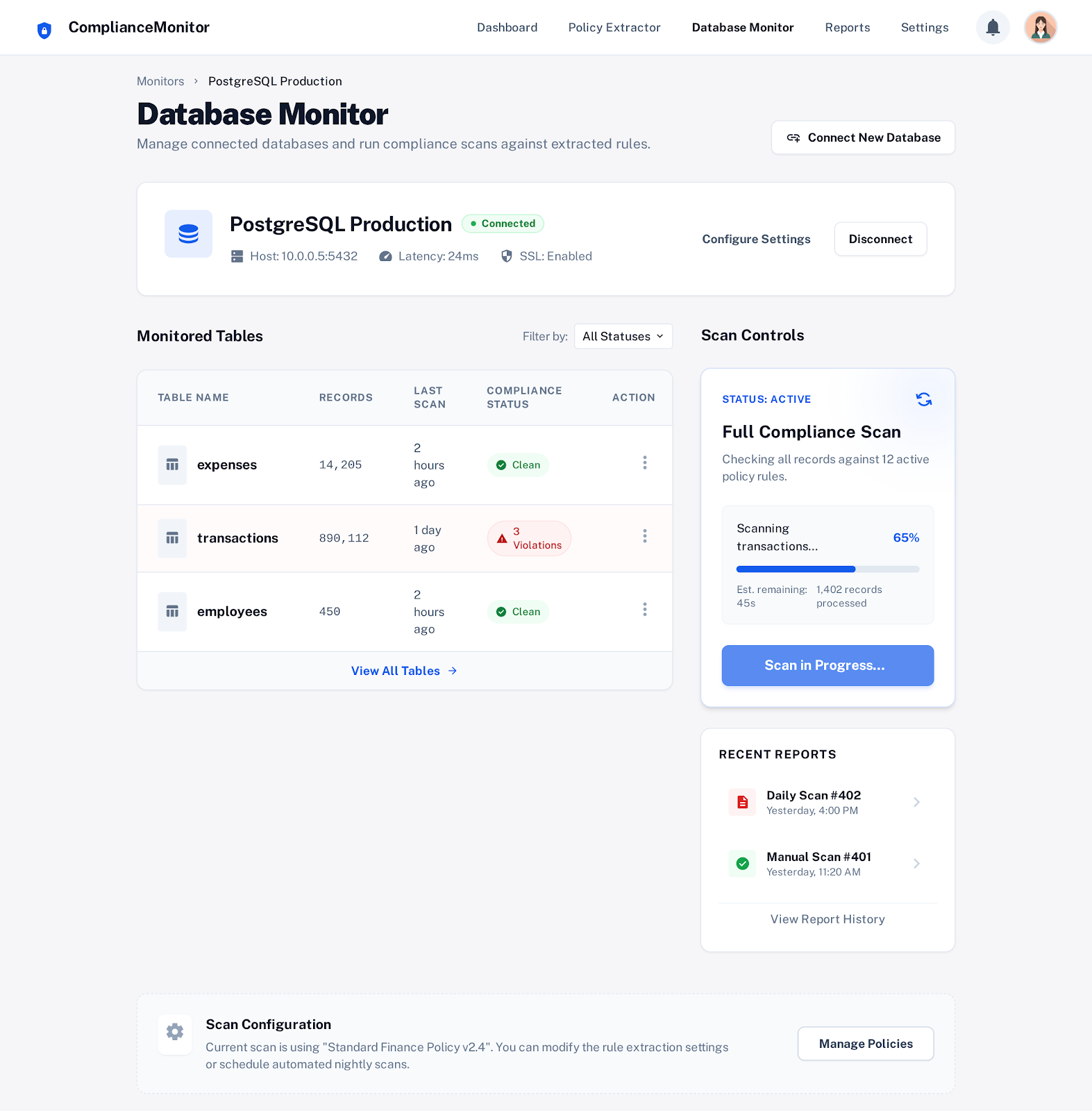 COMPILANCE MONITORING SYSTEM