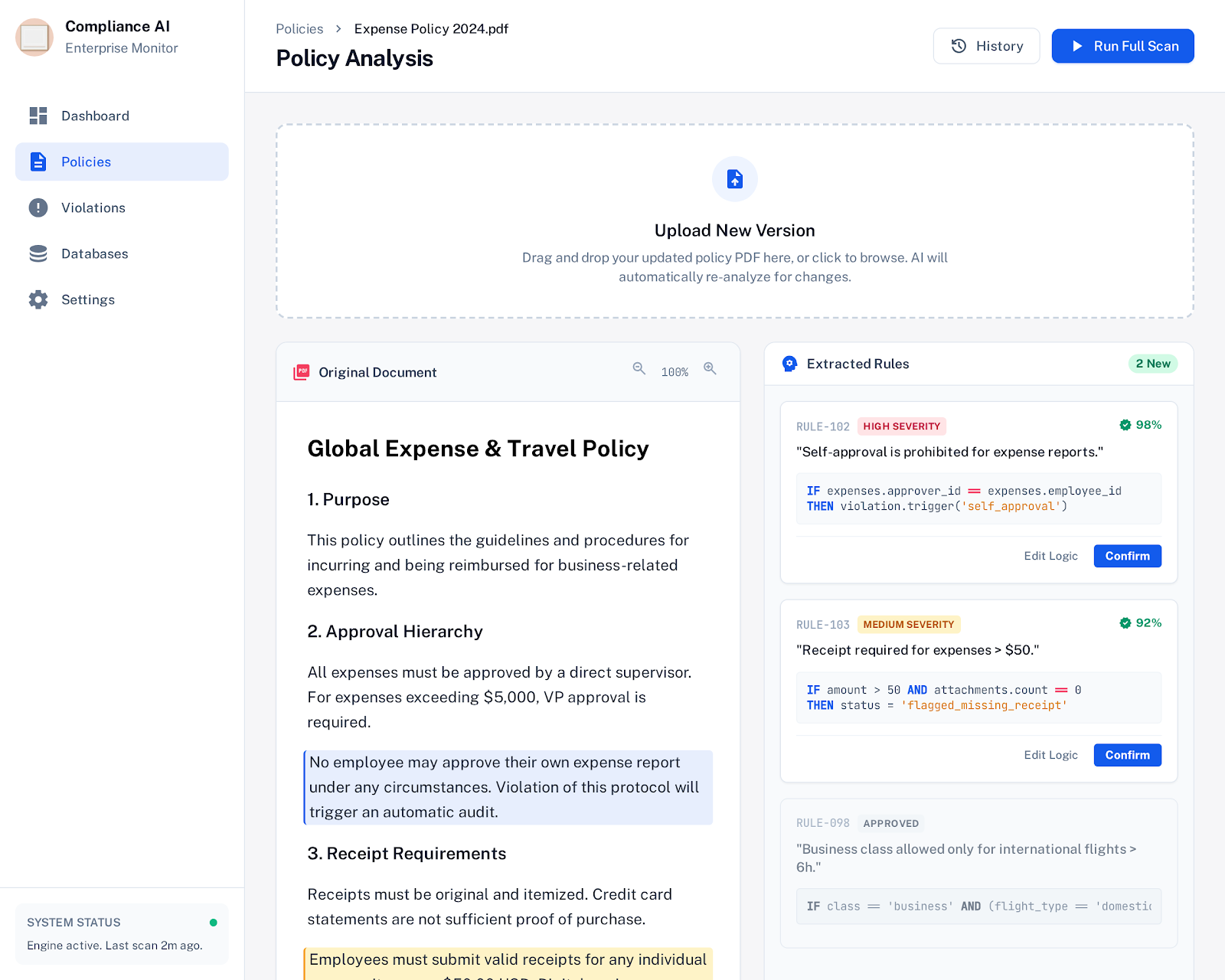 COMPILANCE MONITORING SYSTEM
