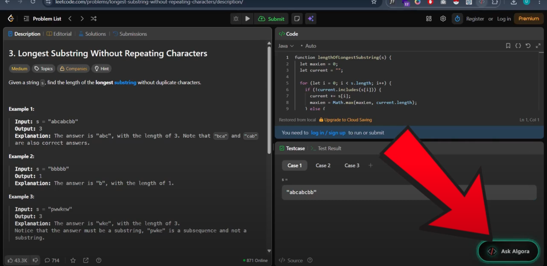 Algora : A Chrome Extension that helps you improve your problem solving skills