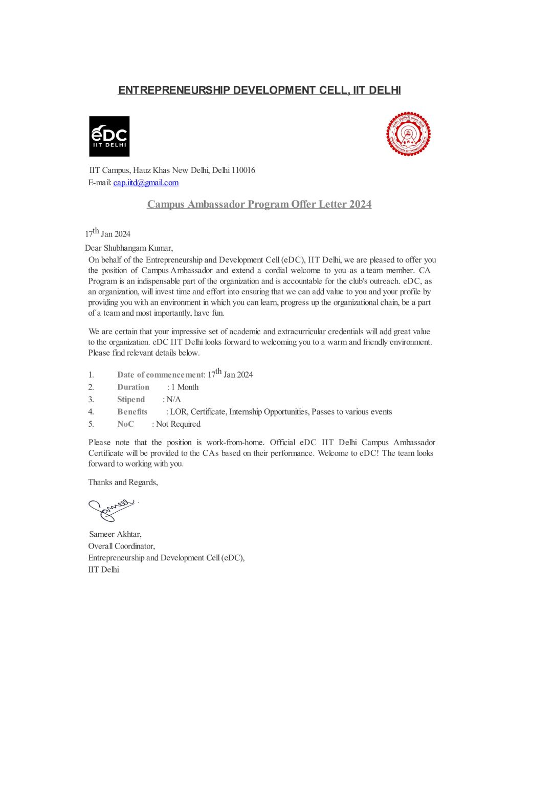 Shubhangam kumar on LinkedIn: #iitbombay #iitdelhi #iimbangalore #bitspilani #internship #offerletters… | 18 comments