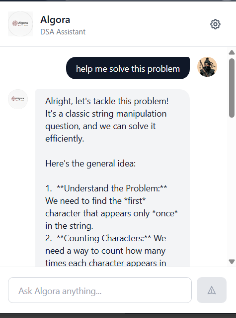 Algora : A Chrome Extension that helps you improve your problem solving skills