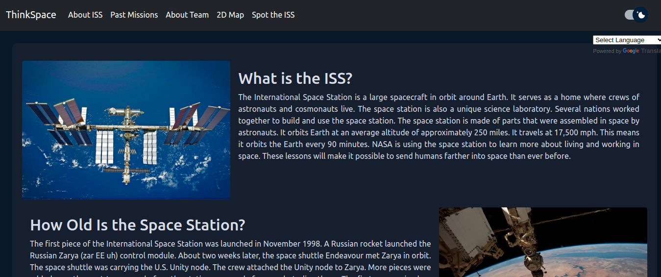 ThinkSpace ISS tracker