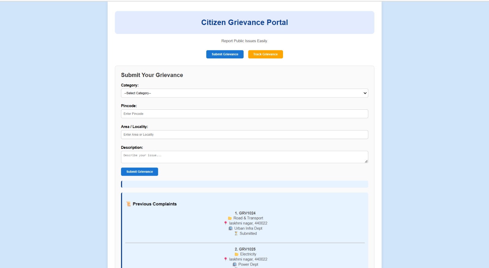 citizen grievance routing system