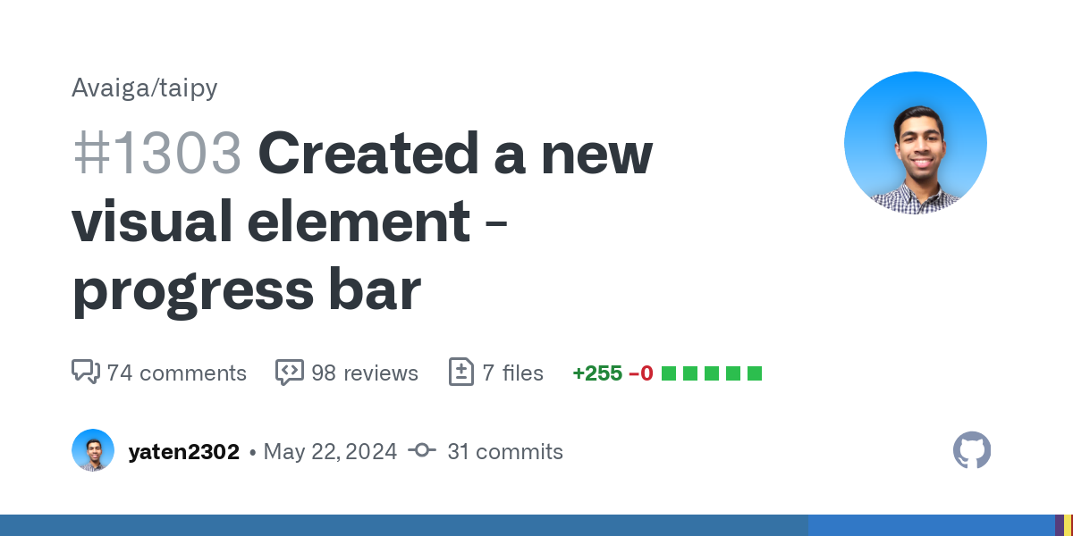 Created a new visual element - progress bar by yaten2302 · Pull Request #1303 · Avaiga/taipy