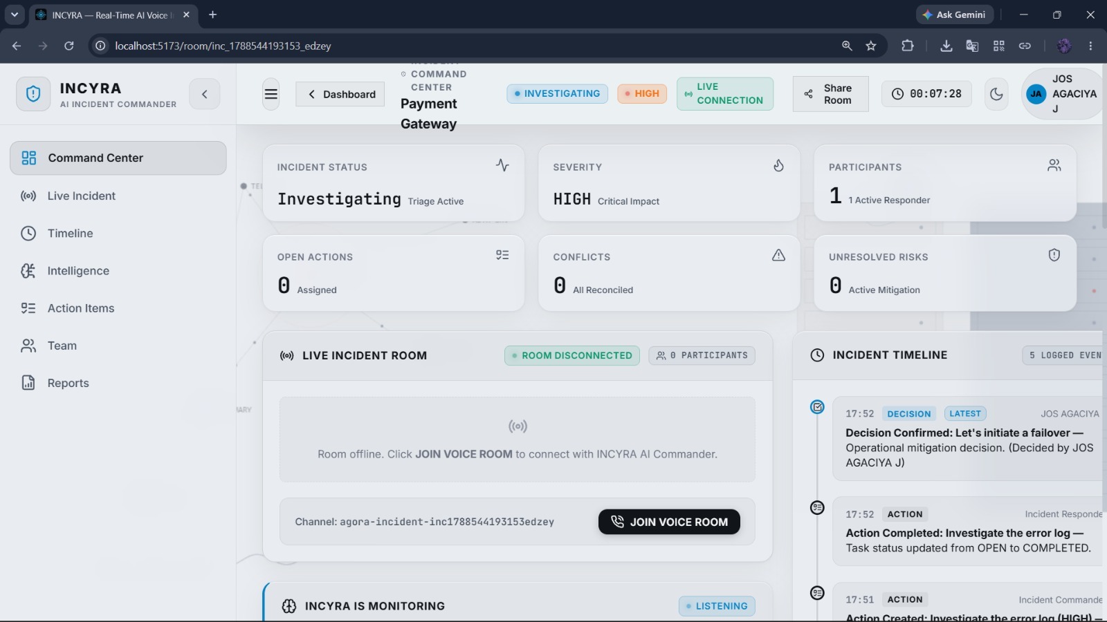 INCYRA: AI-Powered Real-Time Incident Command Center INCYRA: AI-Powered Real-Time Incident Command Center