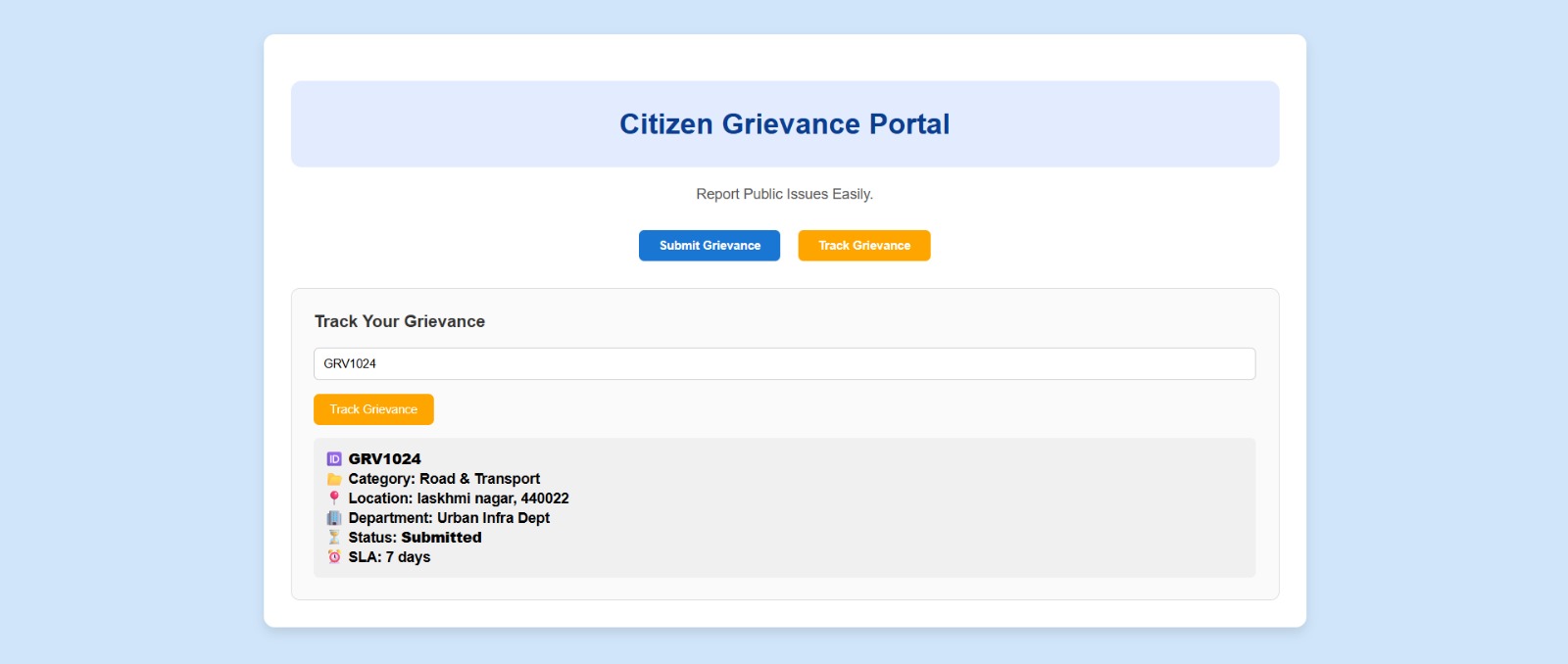 citizen grievance routing system