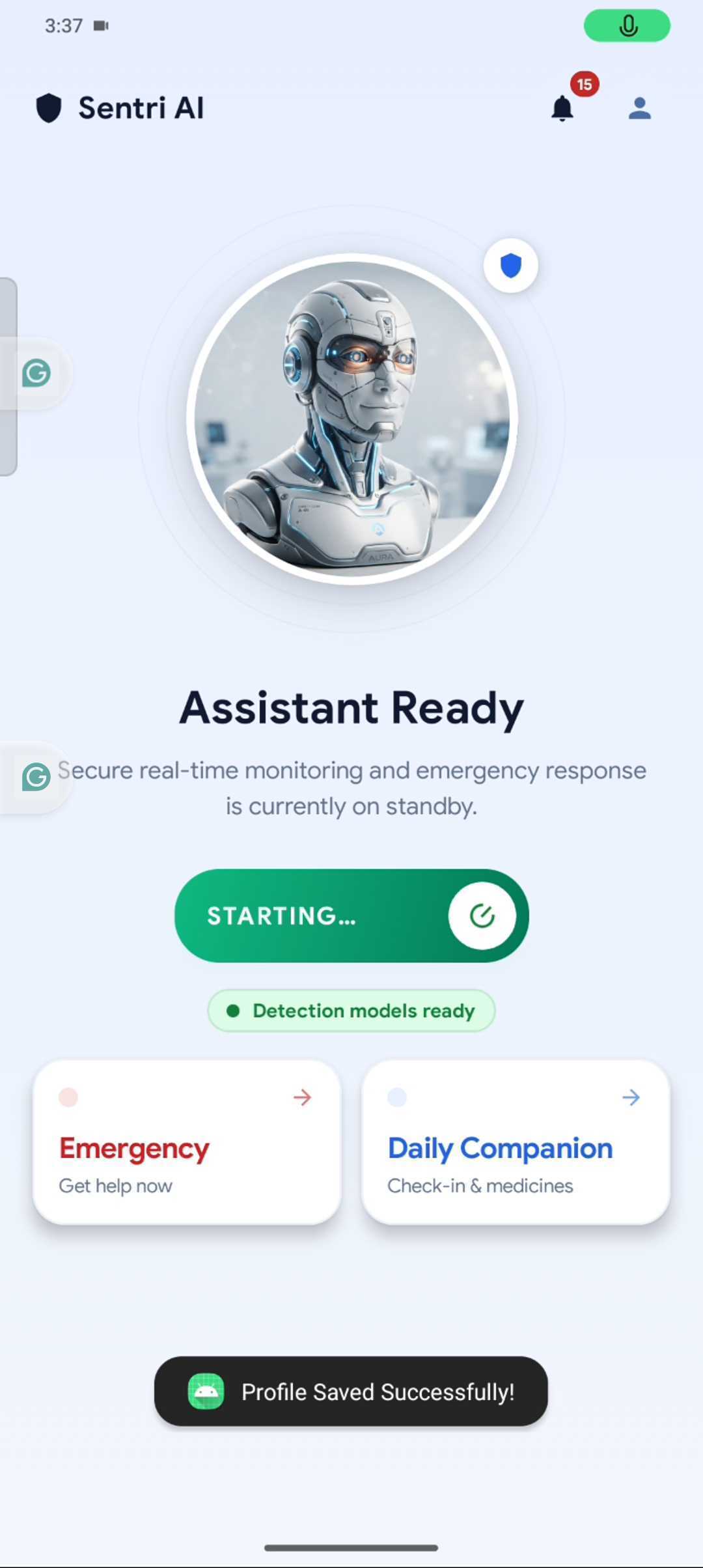 Sentri AI - AI Voice Companion for Senior Citizens Sentri AI - AI Voice Companion for Senior Citizens
