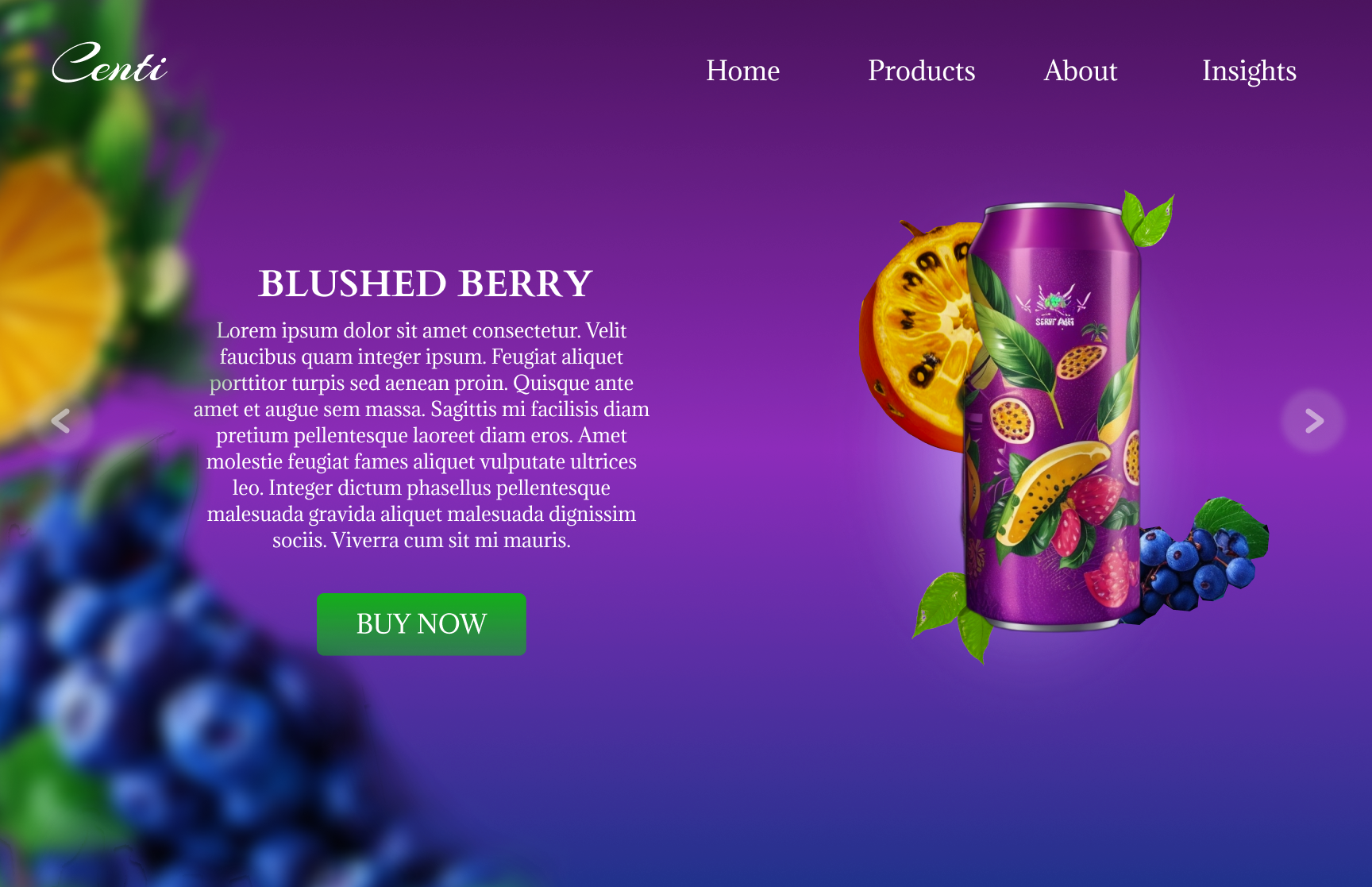 Fruit Juice Soda Can Website design