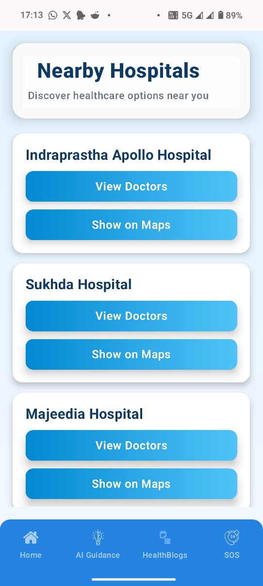Sehat Saathi - AI app for joint analysis, disease prediction, cost insights & instant guidance