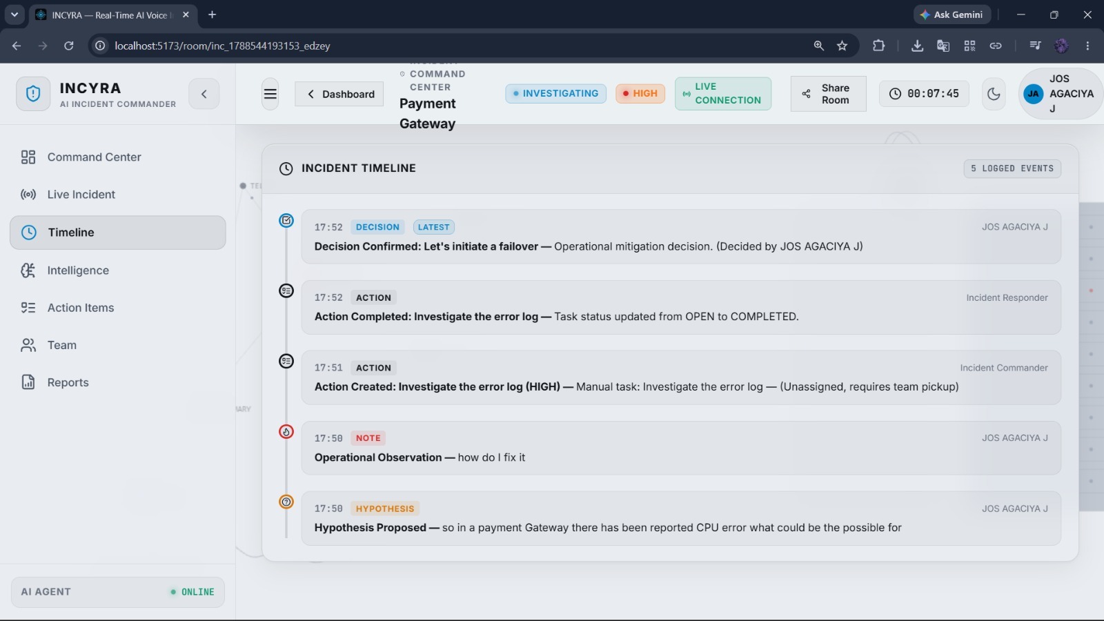 INCYRA: AI-Powered Real-Time Incident Command Center INCYRA: AI-Powered Real-Time Incident Command Center