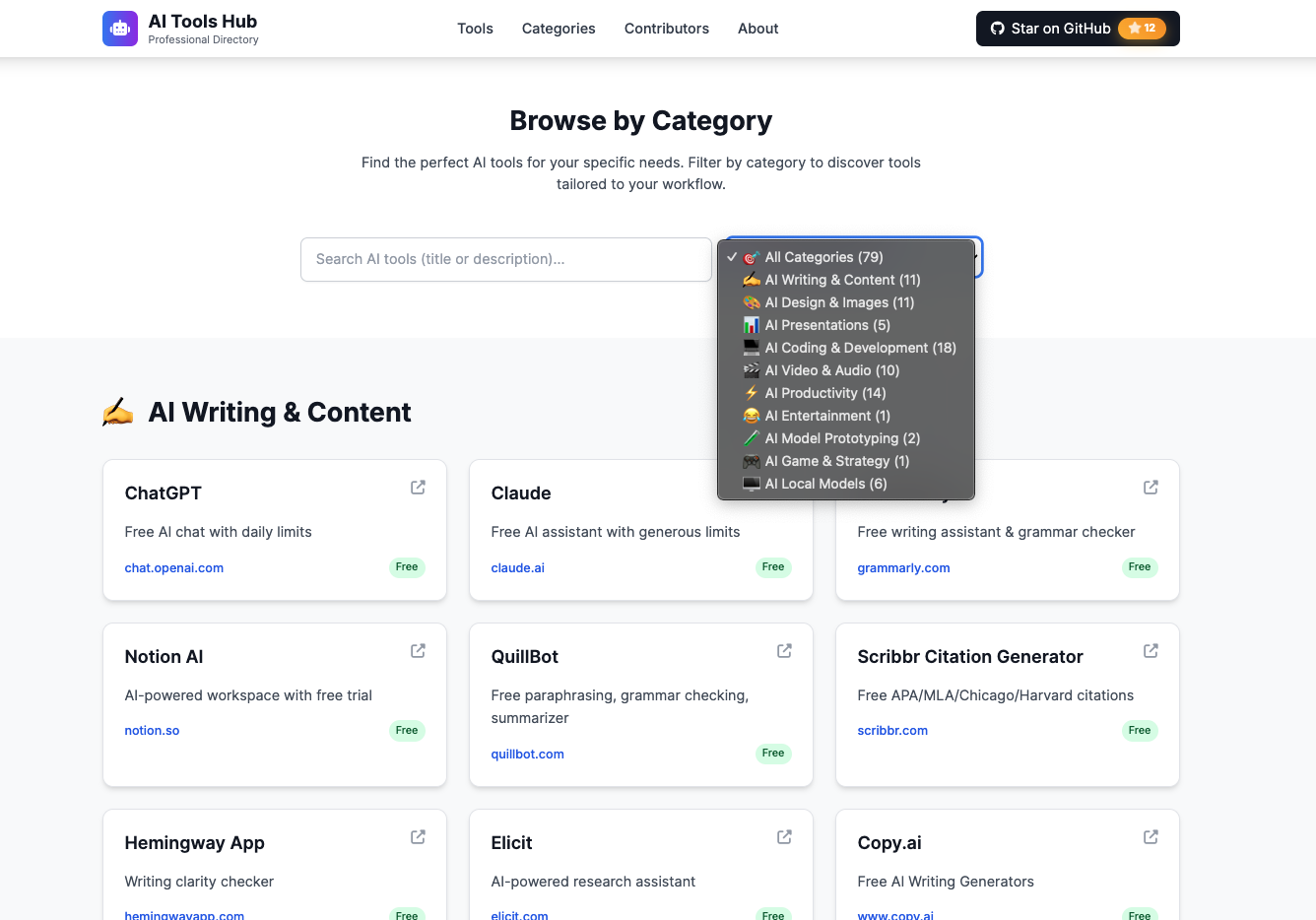AI Tools Collection Curated Open-Source Directory of Free AI Tools 🚀