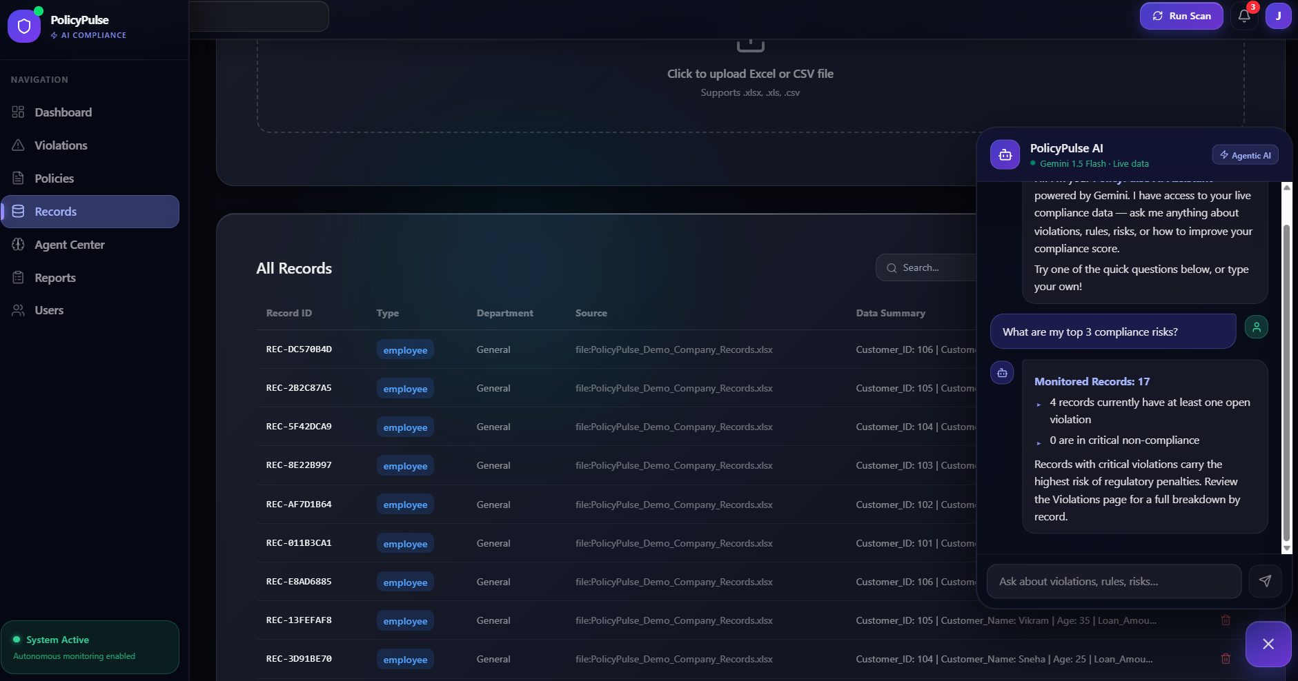 PolicyPulse AI — Autonomous Compliance Monitoring Platform PolicyPulse AI — Autonomous Compliance Monitoring Platform