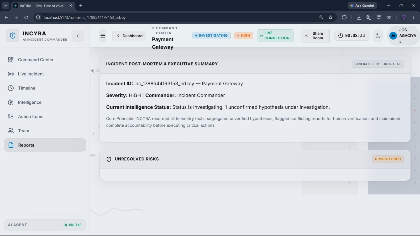 INCYRA: AI-Powered Real-Time Incident Command Center INCYRA: AI-Powered Real-Time Incident Command Center