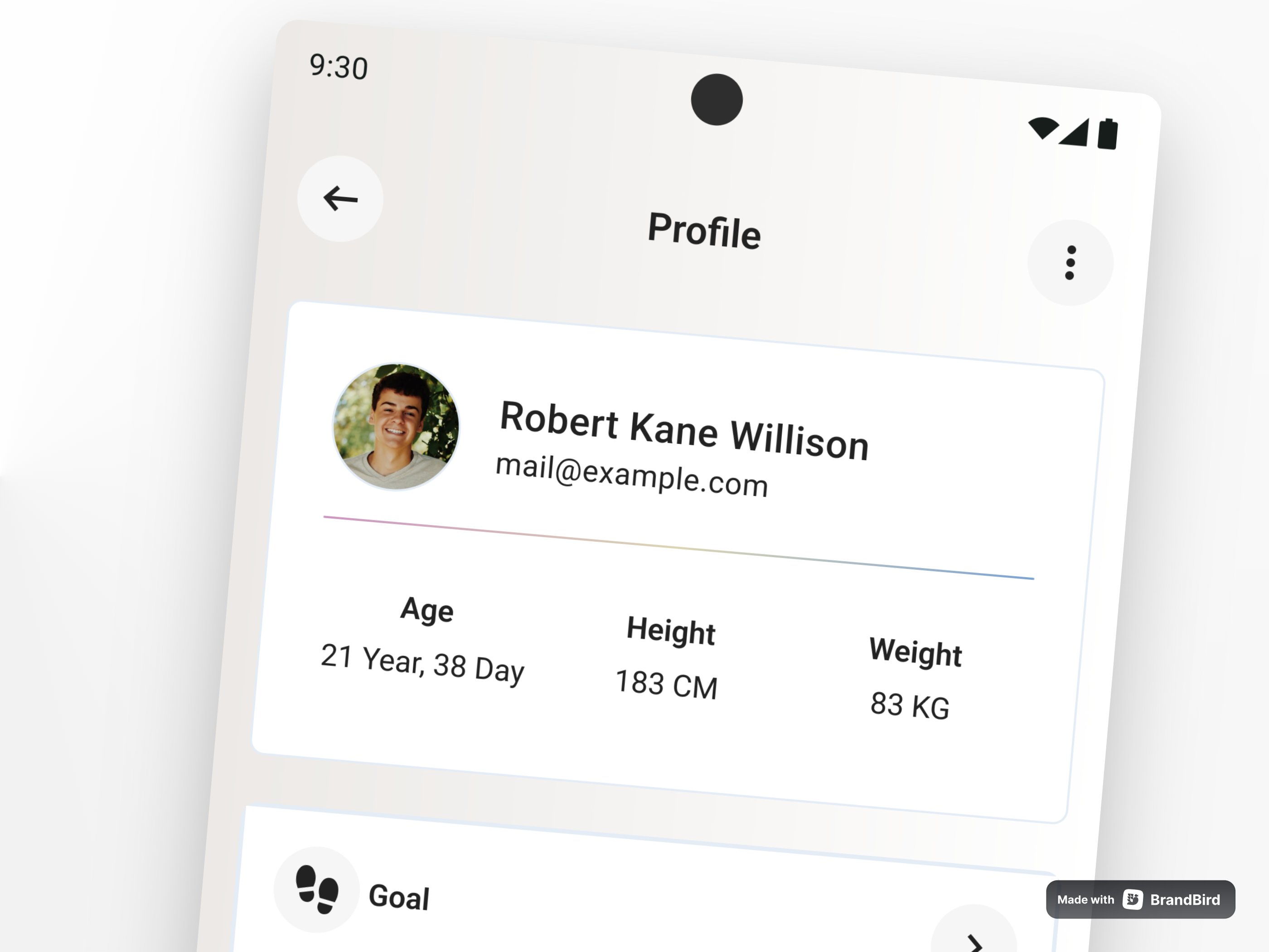 Activity & Nutrition Tracker App UI Activity & Nutrition Tracker App UI