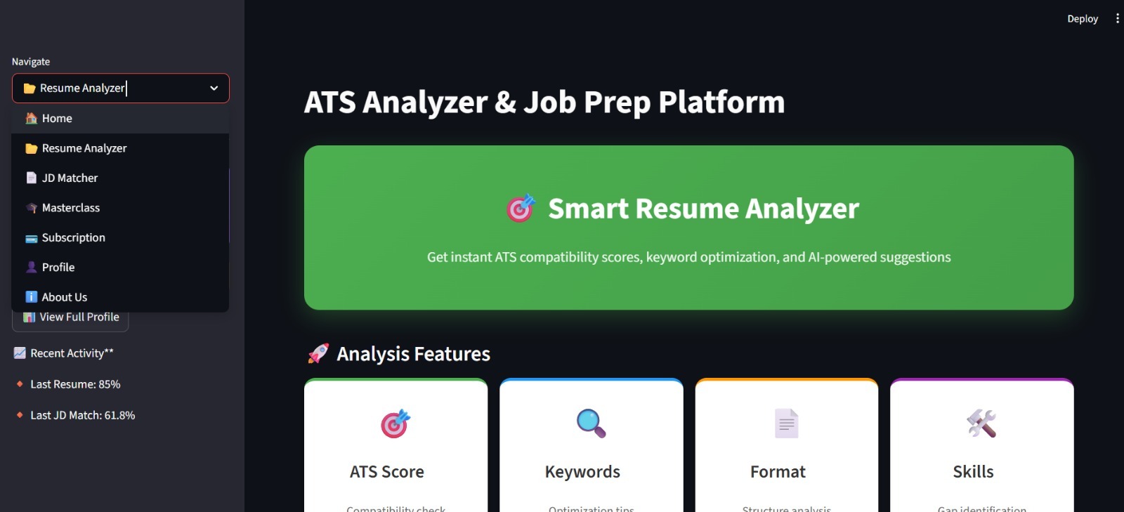 ATS Analyzer and Job Prep Platform 