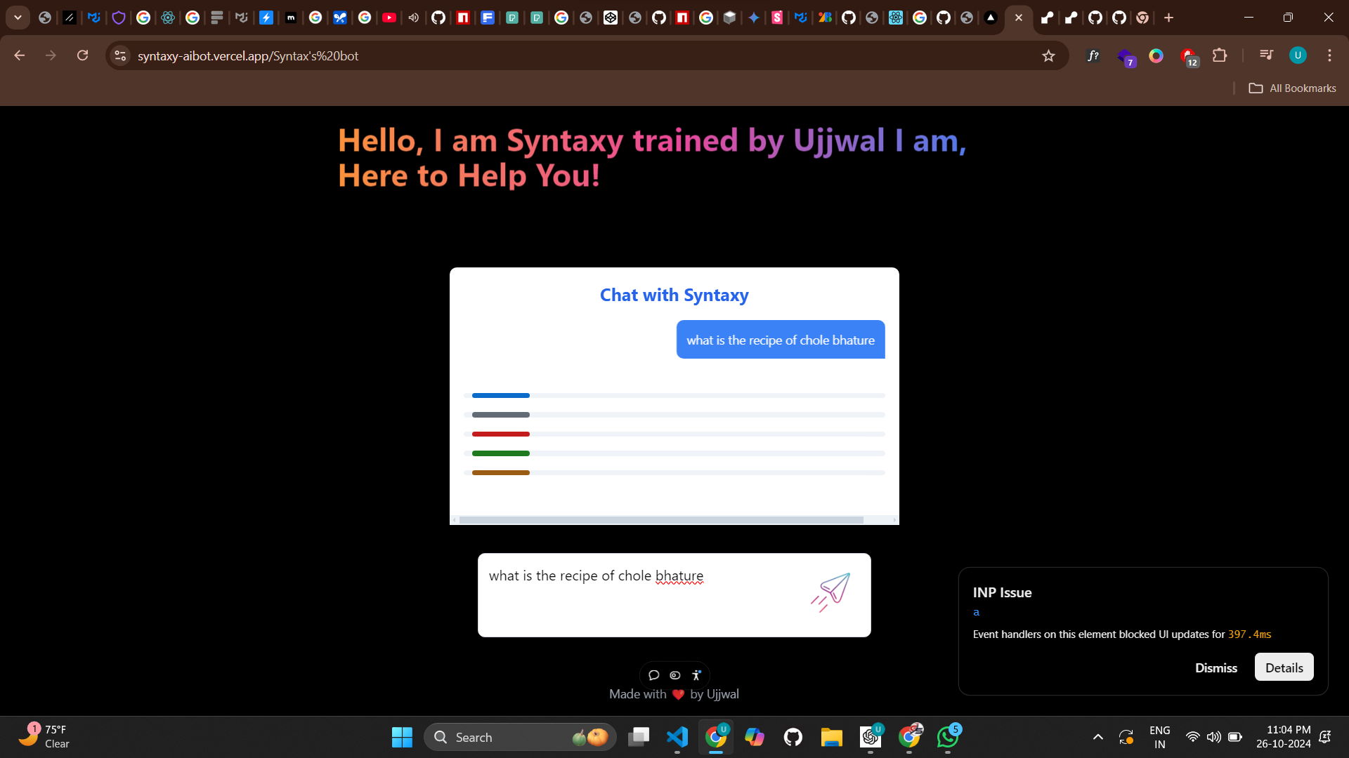 Synatxy -An ai Powered Chatbot Synatxy -An ai Powered Chatbot