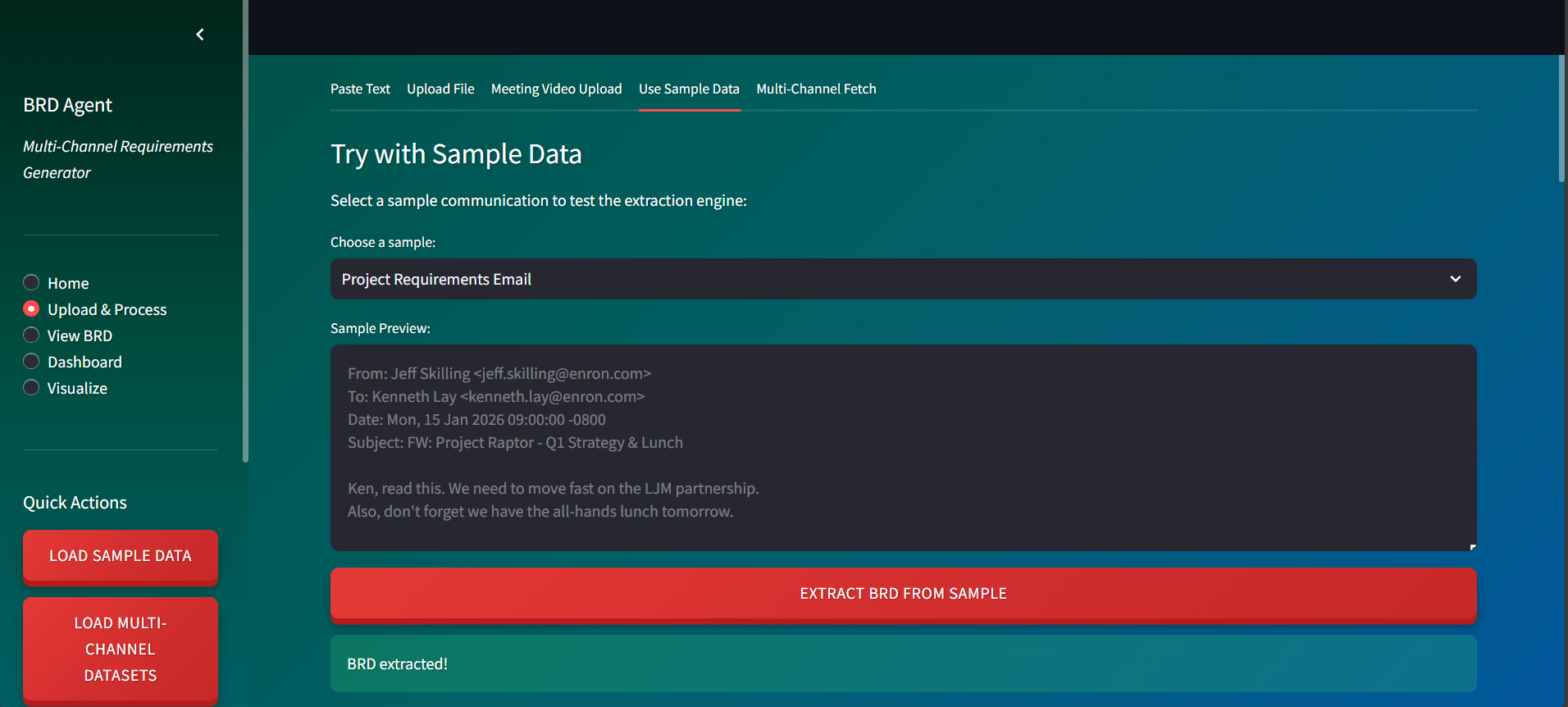 Enterprise Multi-Channel Requirements Synthesizer