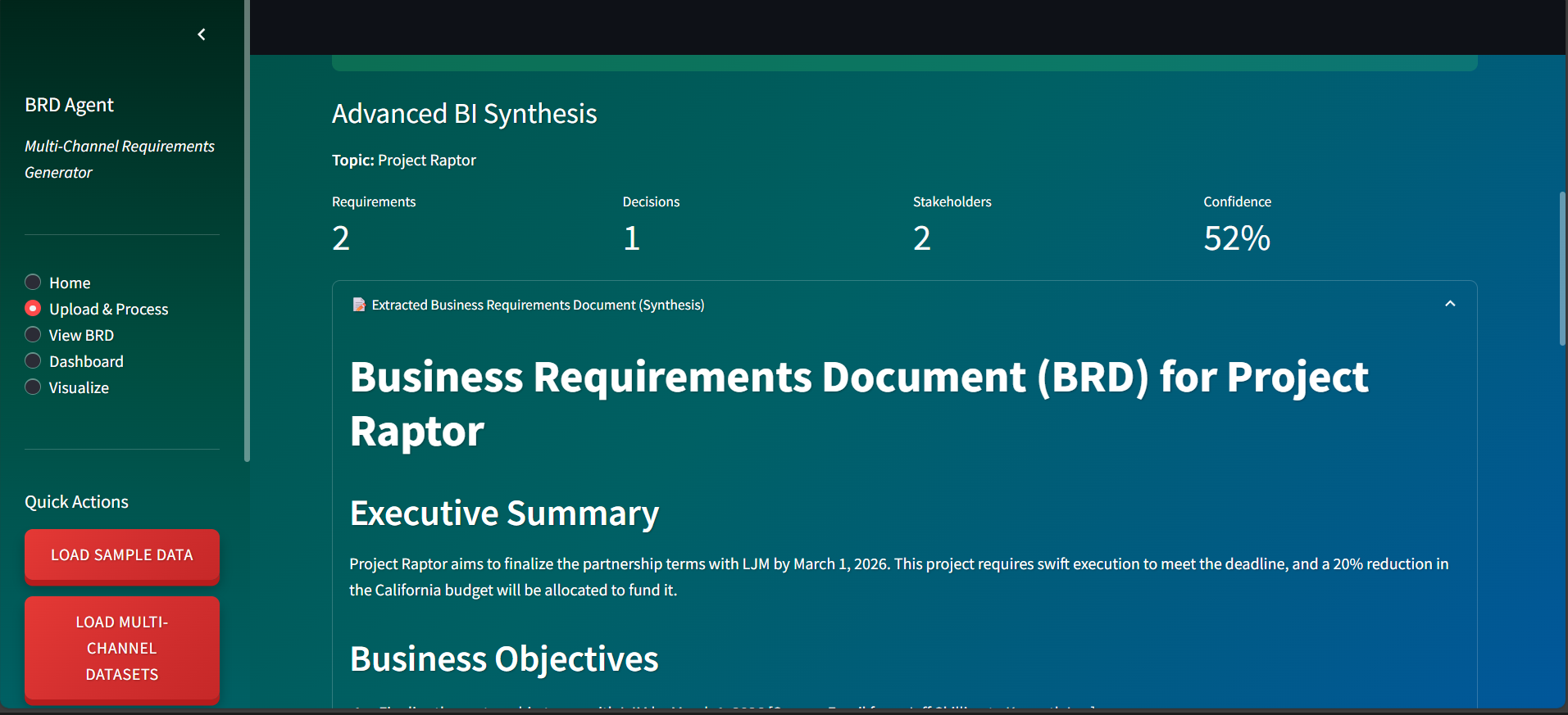 Enterprise Multi-Channel Requirements Synthesizer