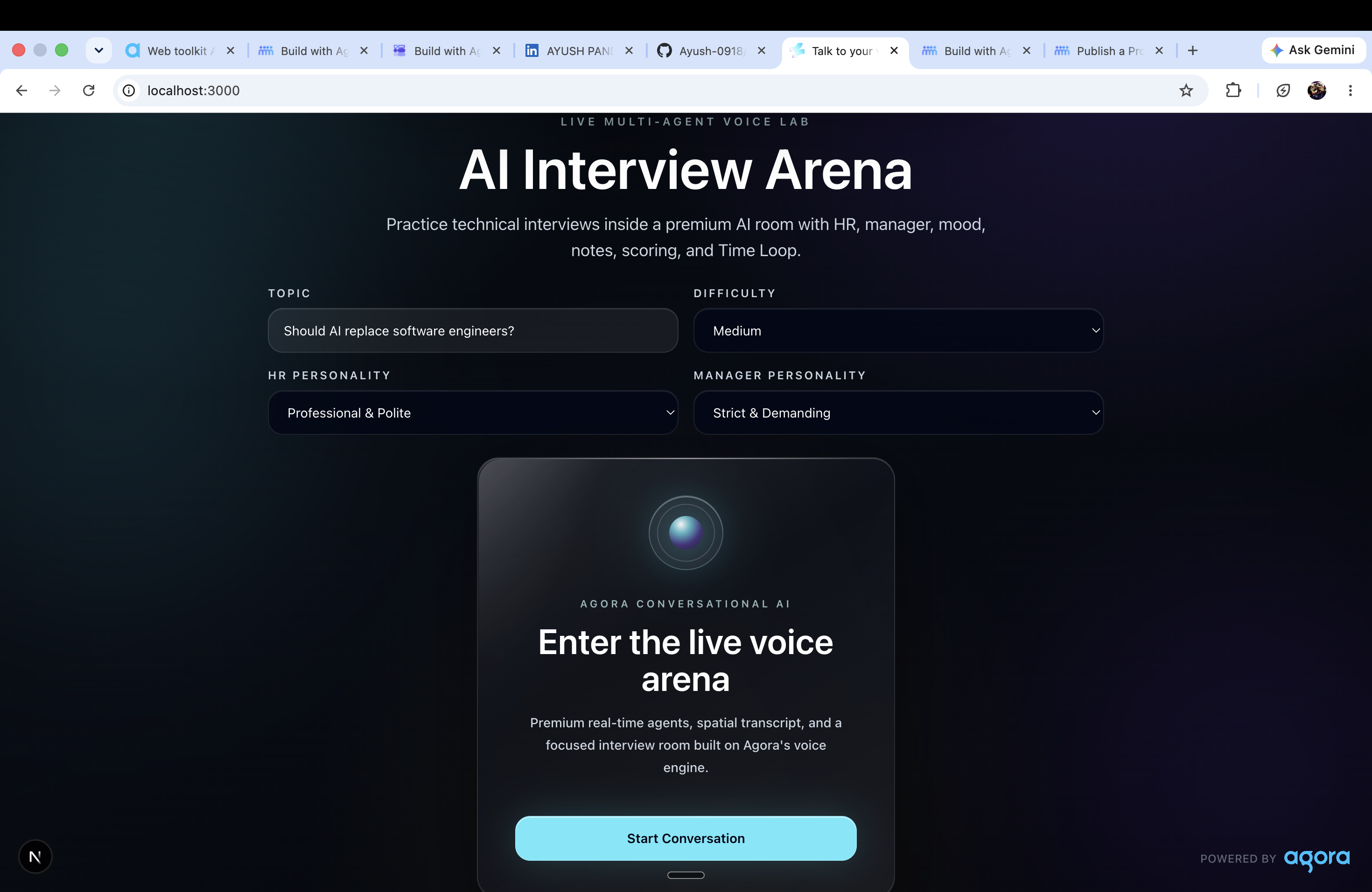 AI Interview Arena — Voice-Native AI Interview Simulator AI Interview Arena — Voice-Native AI Interview Simulator