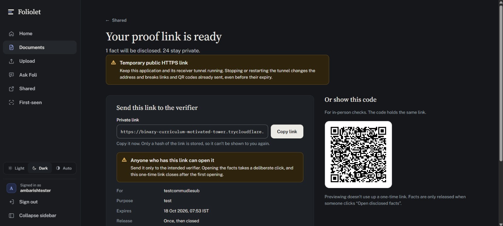 Foliolet: Blockchain backed Selective Disclosure System Foliolet: Blockchain backed Selective Disclosure System