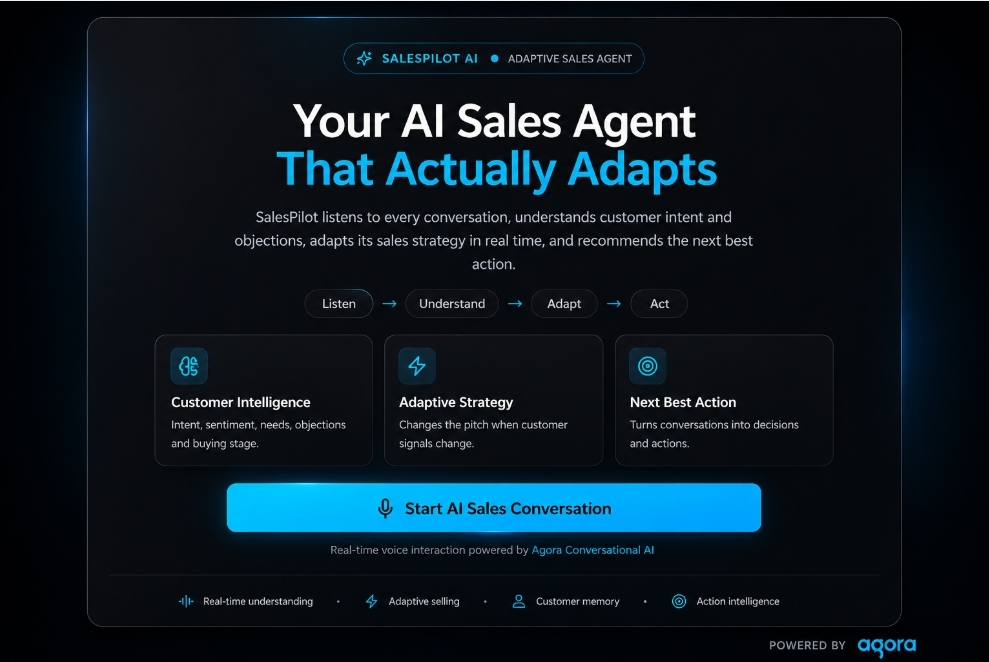 SalesPilot AI — The AI Sales Rep That Changes Strategy Mid-Call SalesPilot AI — The AI Sales Rep That Changes Strategy Mid-Call