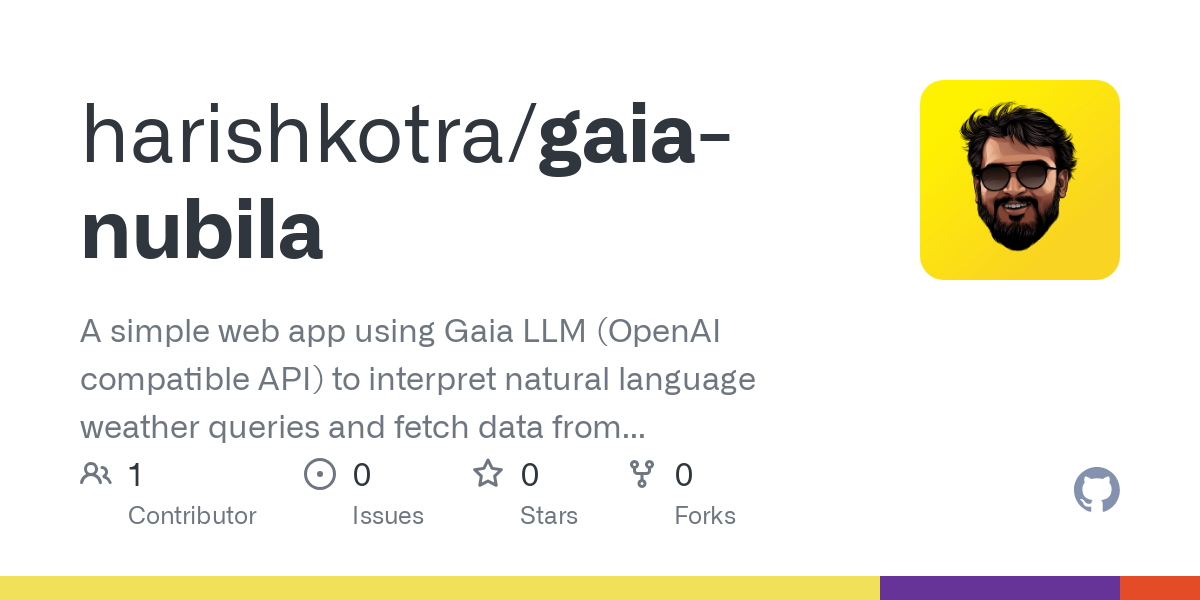 🌦️ Natural Language Weather App (Gaia + Nubila)