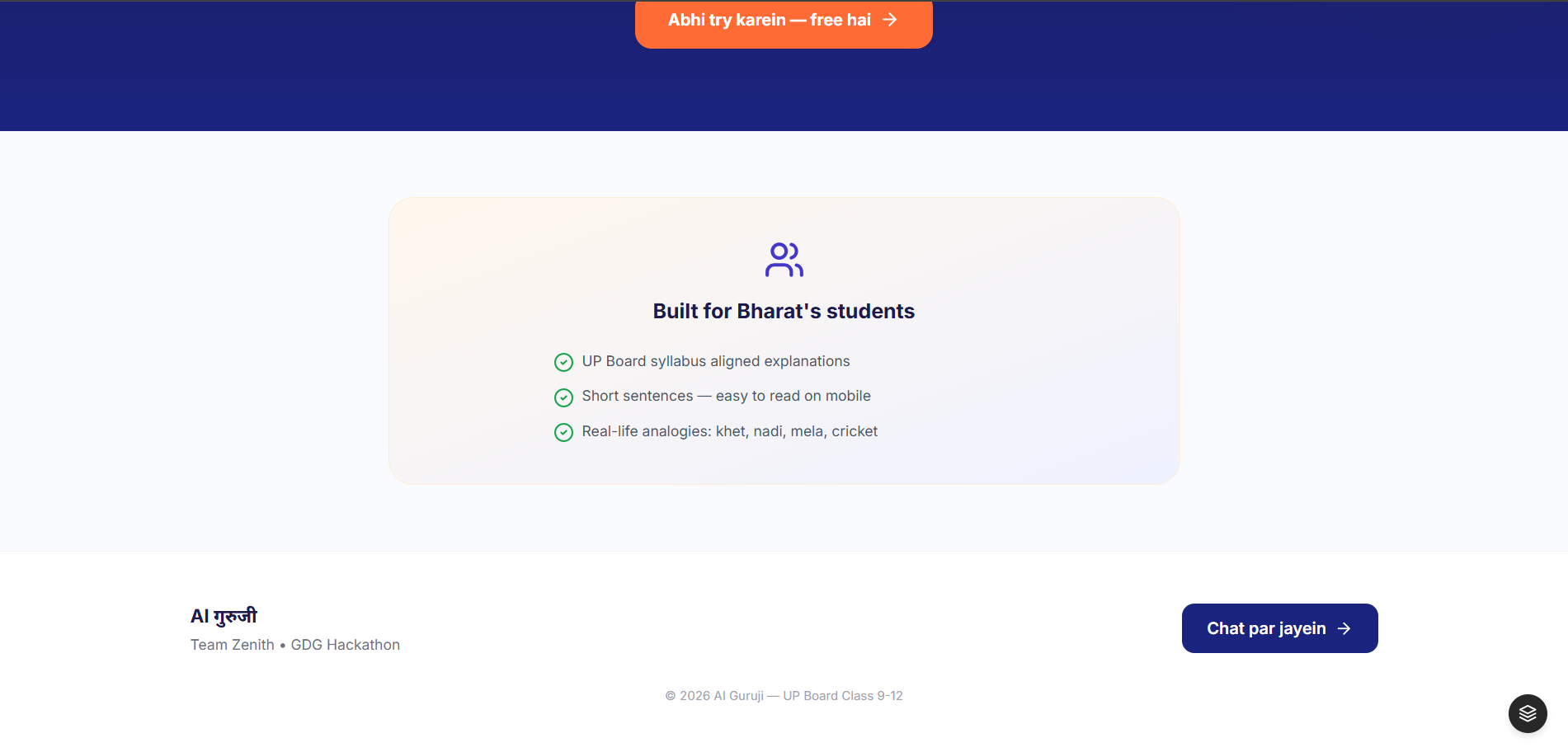 AI Guruji :AI Tutor Aapka Personal AI Shikshak — Vernacular Multi-Agent AI Tutor for UP Board AI Guruji :AI Tutor Aapka Personal AI Shikshak — Vernacular Multi-Agent AI Tutor for UP Board