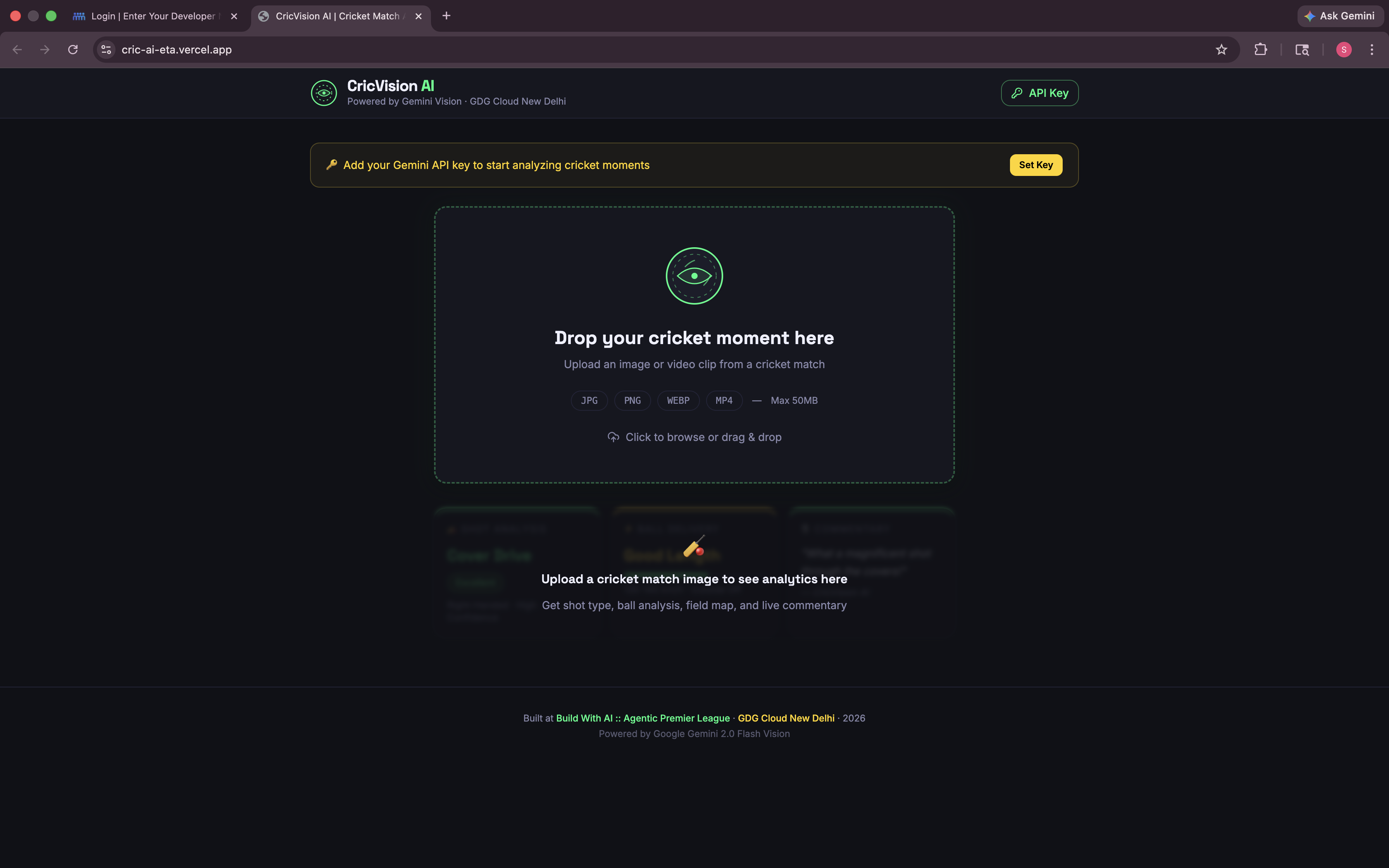 CricVision AI — Cricket Match Analytics powered by Gemini Vision CricVision AI — Cricket Match Analytics powered by Gemini Vision
