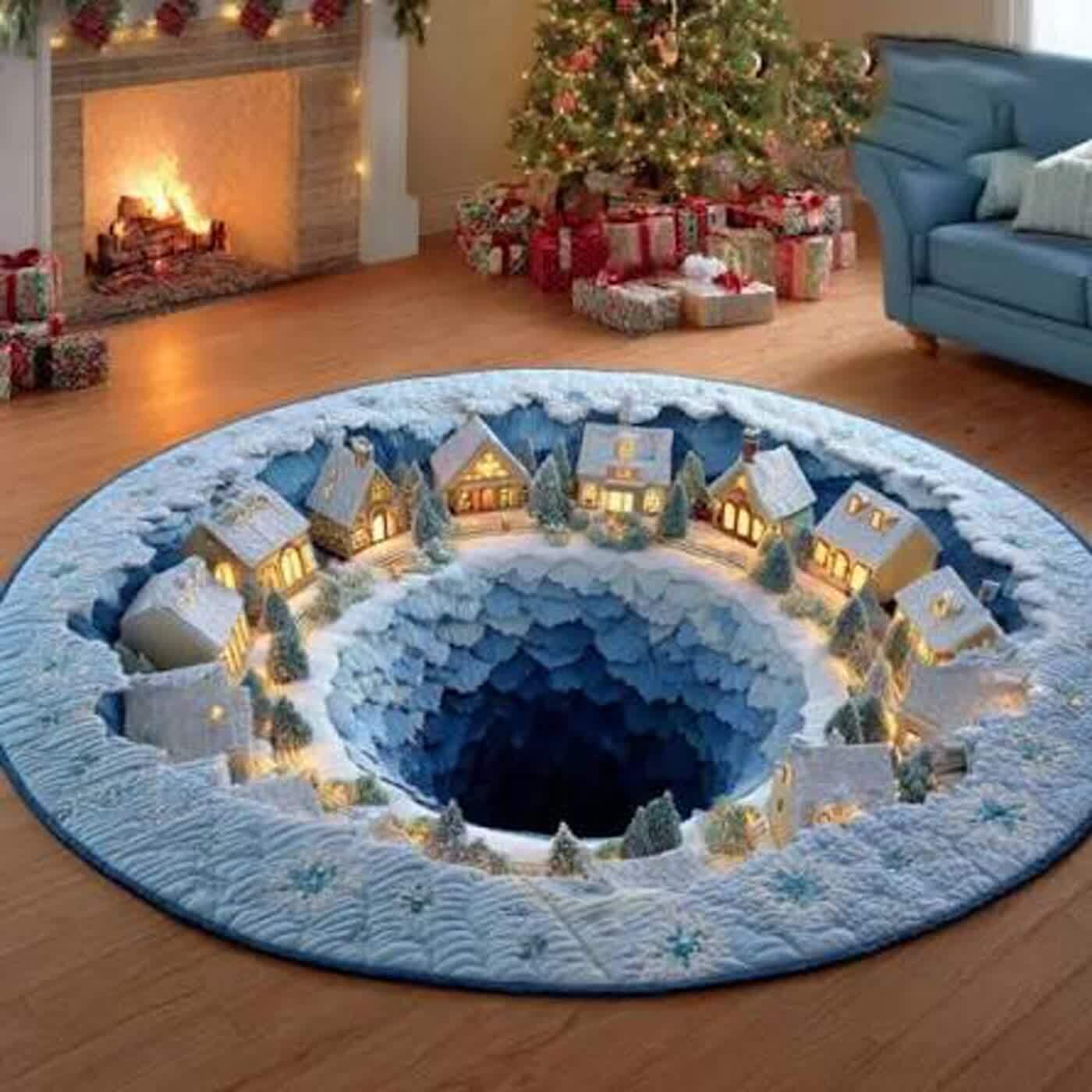 Shirem Christmas 3D Illusion Rug – Festive Home Decor Shirem Christmas 3D Illusion Rug – Festive Home Decor