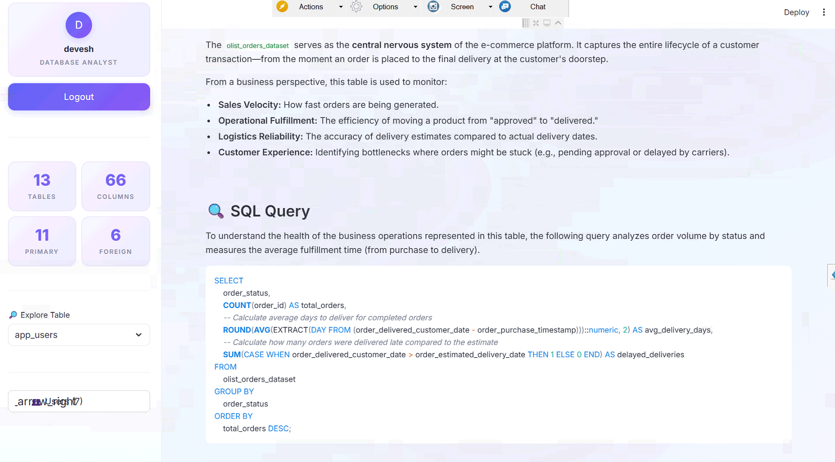 AI DATABASE ANALYZER