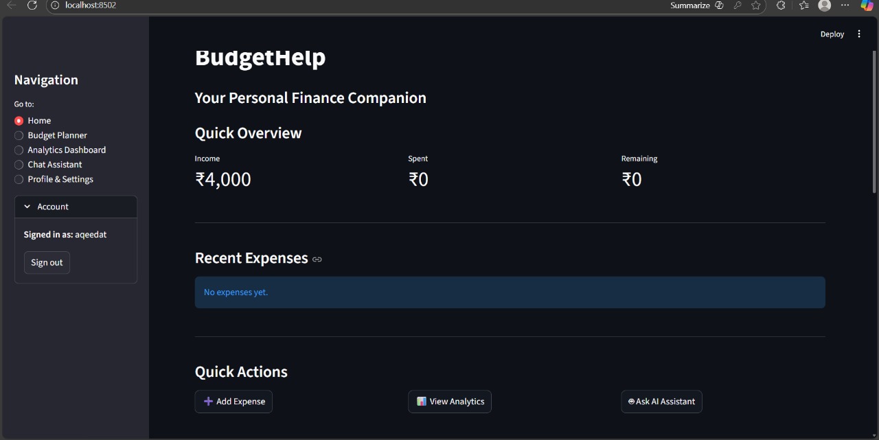 Conversational AI budget planner Conversational AI budget planner