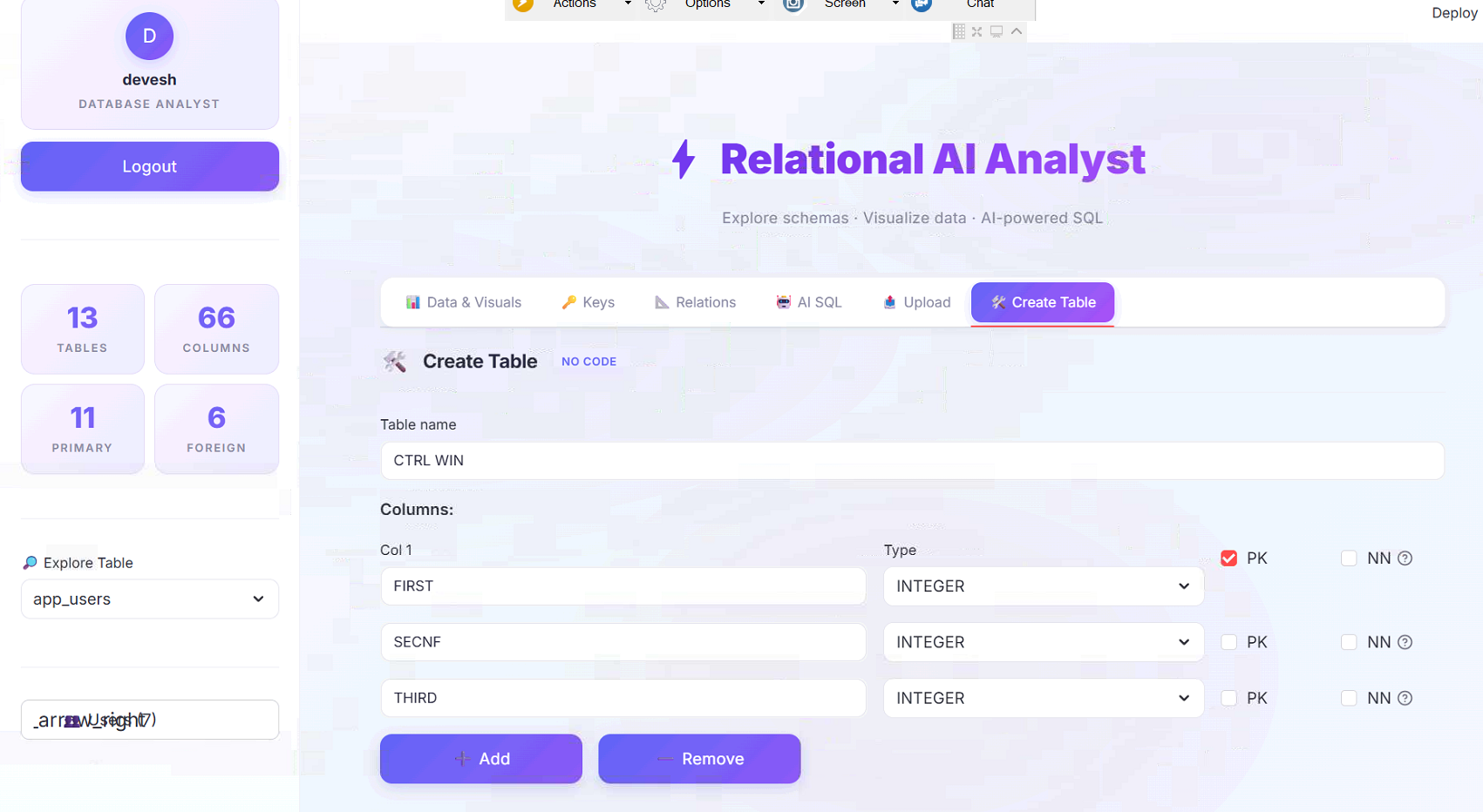 AI DATABASE ANALYZER