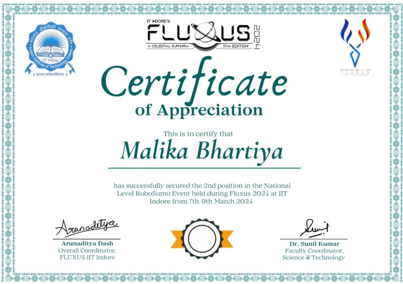 #iitindore #fluxus2024 #robosumo #robotics #innovation #technology #teamwork #stem | Malika Bhartiya