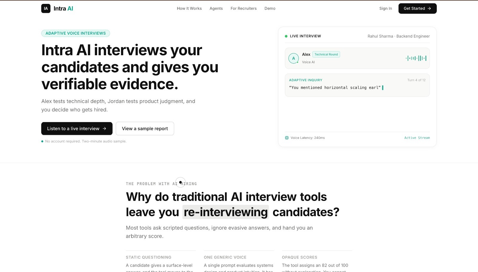 Intra AI — Adaptive AI Recruitment and Interview Platform Intra AI — Adaptive AI Recruitment and Interview Platform