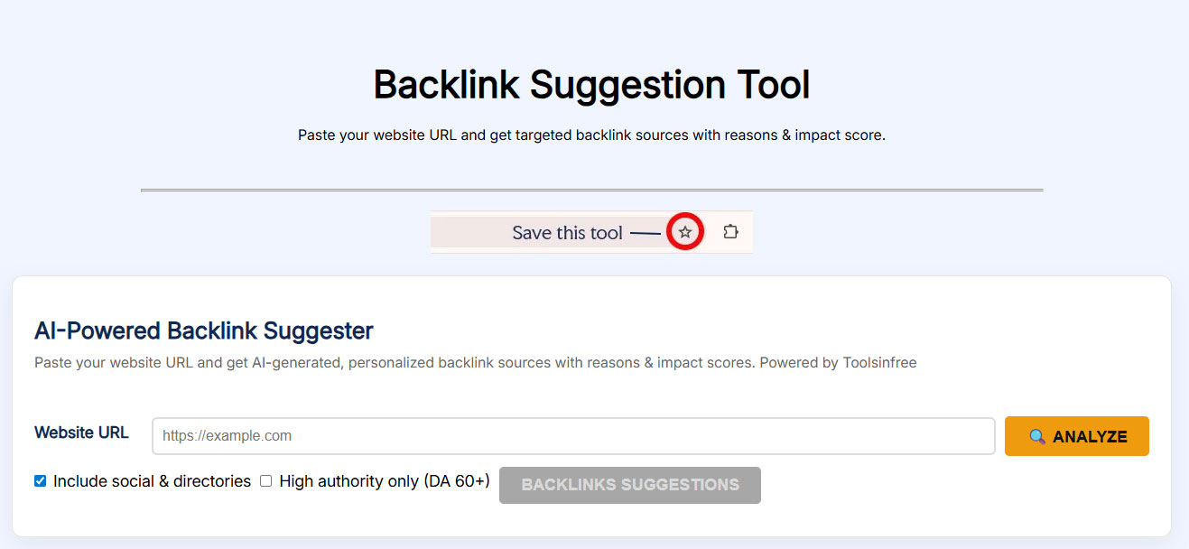 Backlink Suggestion Tool