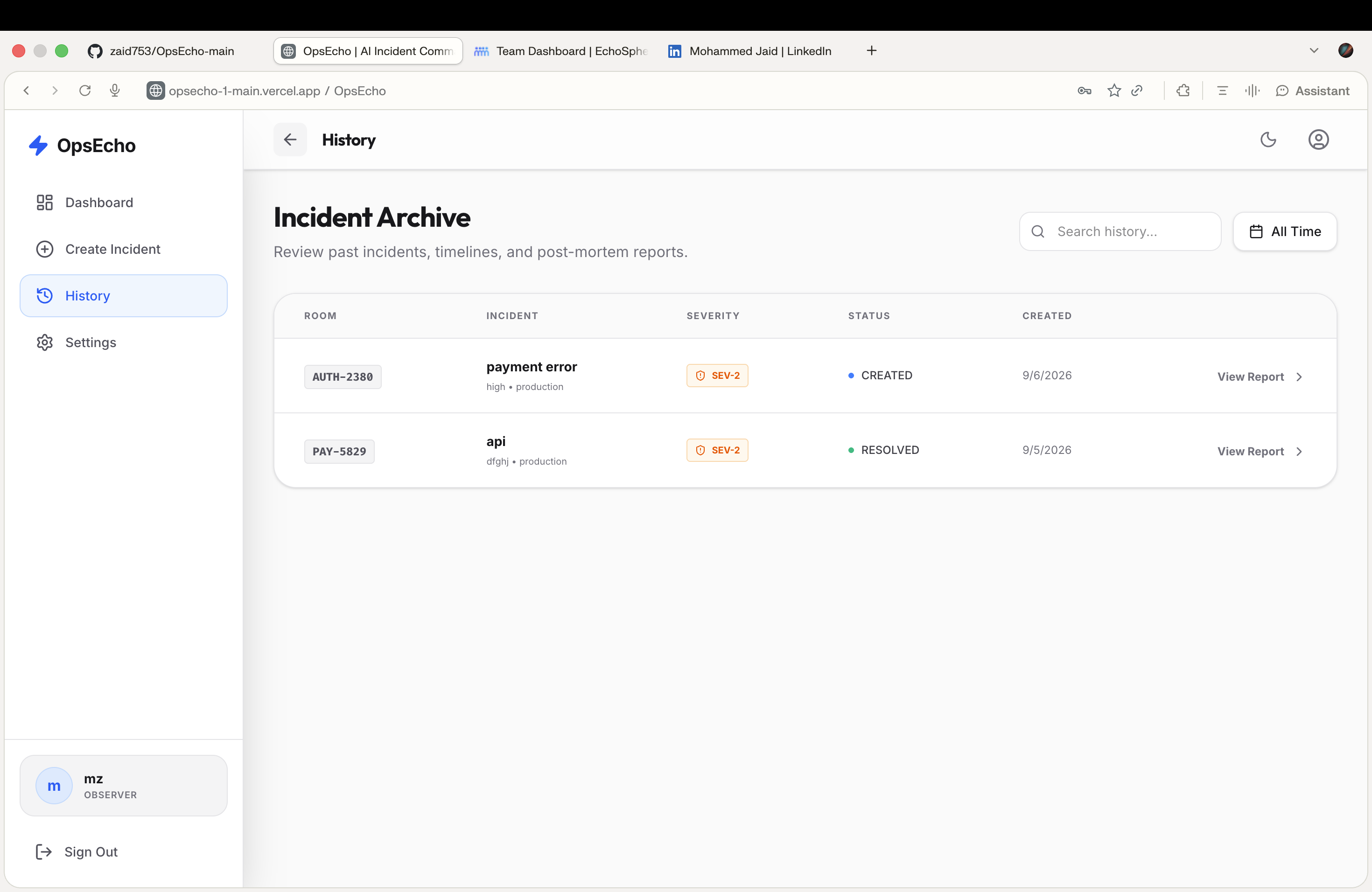OpsEcho - Voice Incident Commander