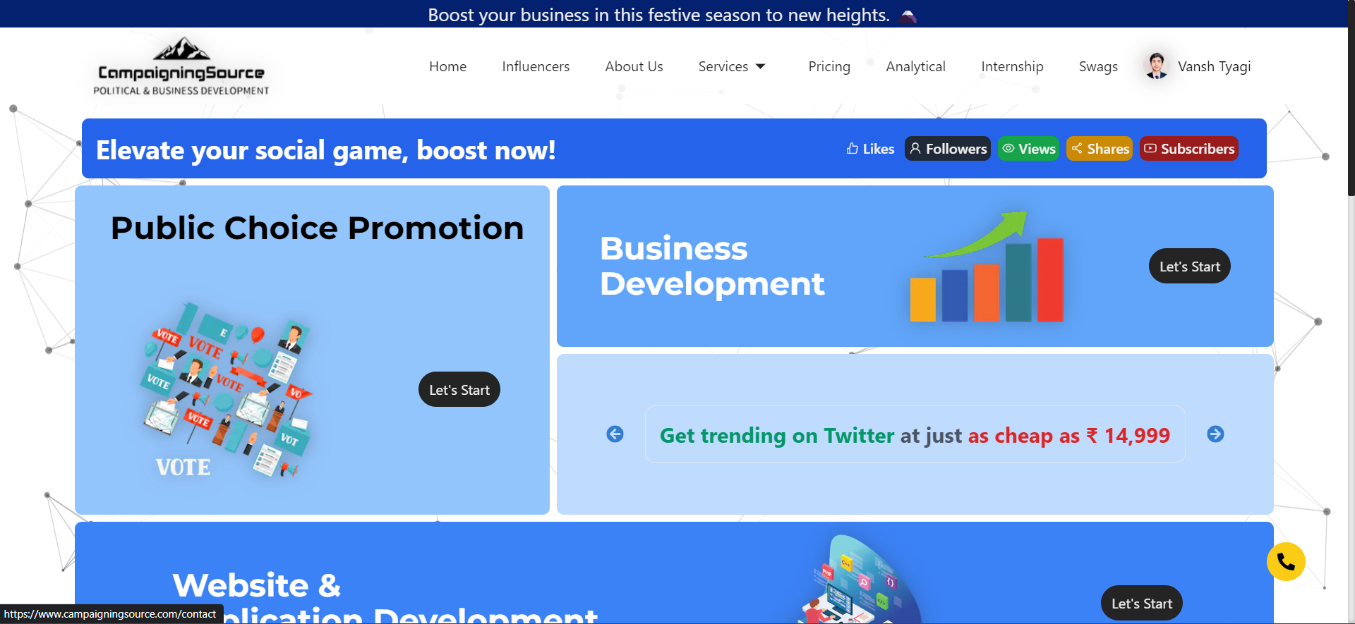 Campaigning Source : A political Promotion & Business Development Firm