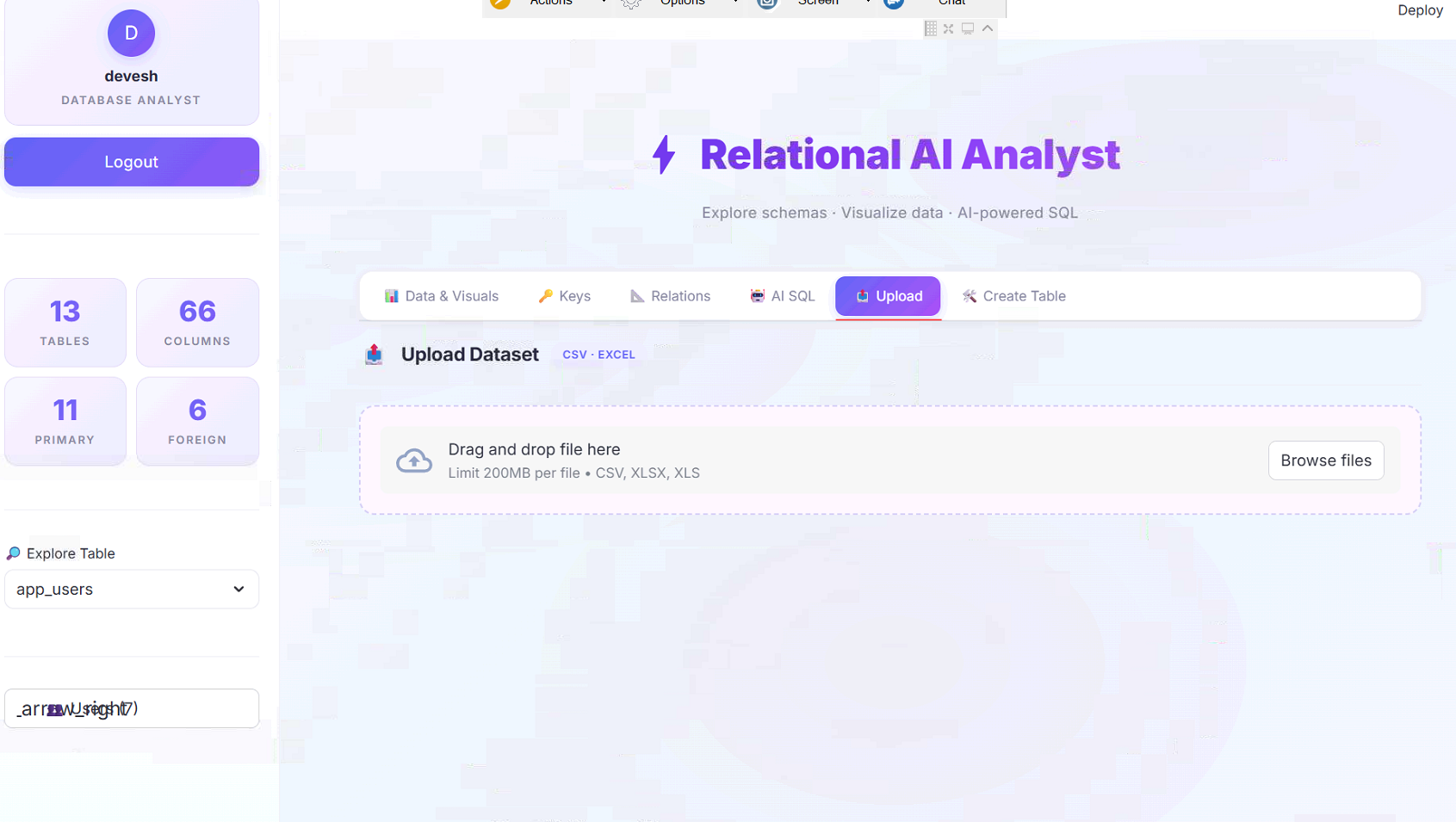 AI DATABASE ANALYZER