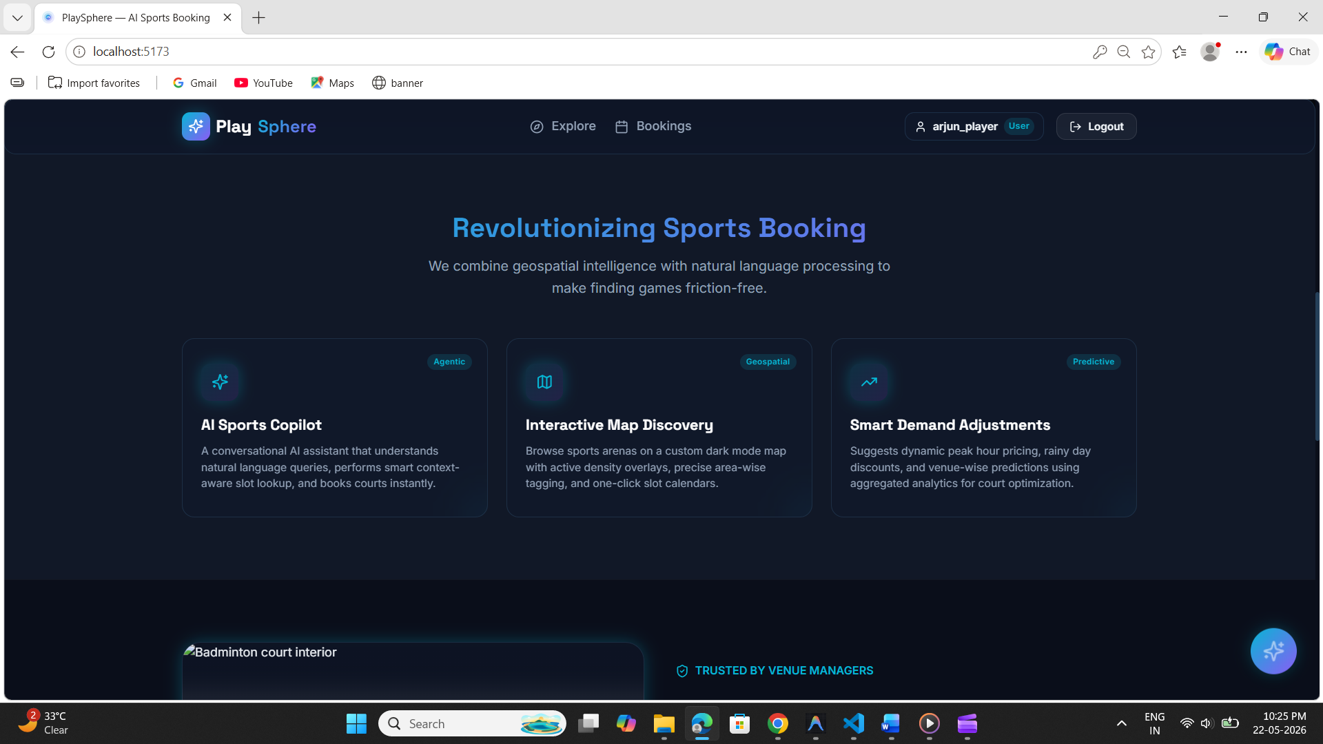 PlaySphere – Full Stack Sports Venue Booking Platform | AI-Powered Web App (MERN Project)