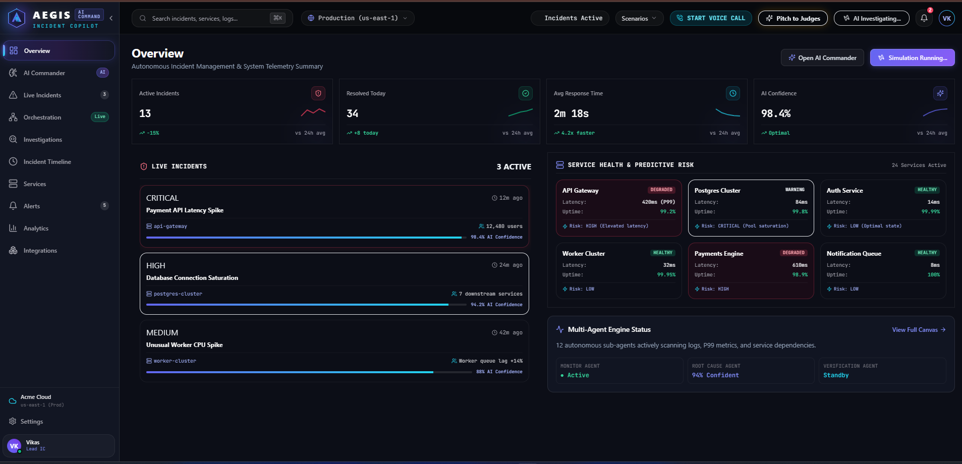 Aegis — Autonomous AI Incident Commander Aegis — Autonomous AI Incident Commander