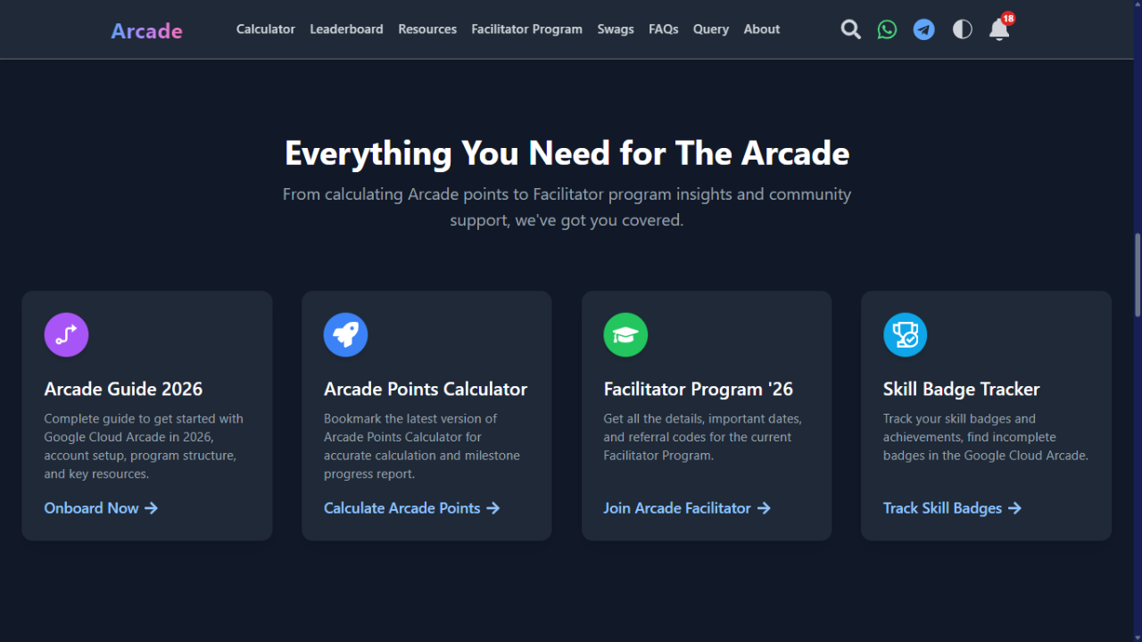 Google Cloud Arcade Points Calculator (2026) – Track Your Progress | Arcade Facilitator Program Google Cloud Arcade Points Calculator (2026) – Track Your Progress | Arcade Facilitator Program