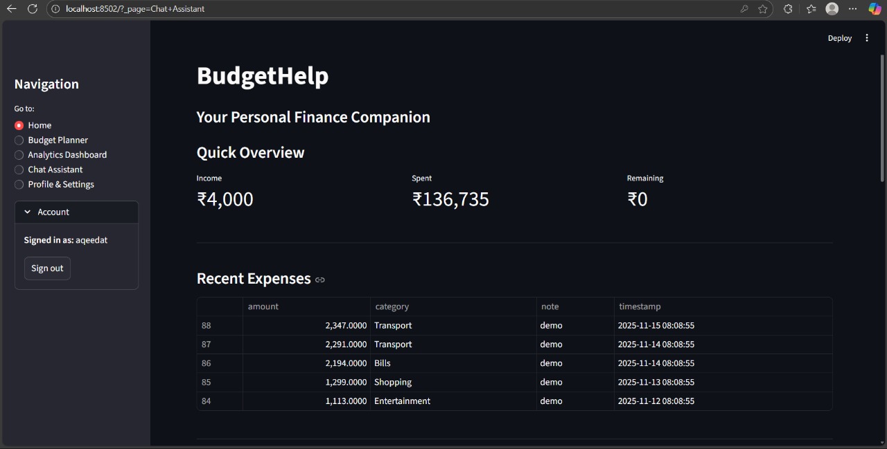 Conversational AI budget planner Conversational AI budget planner