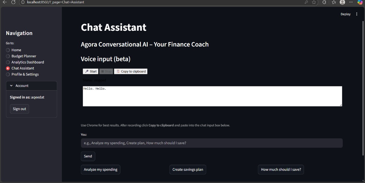 Conversational AI budget planner Conversational AI budget planner