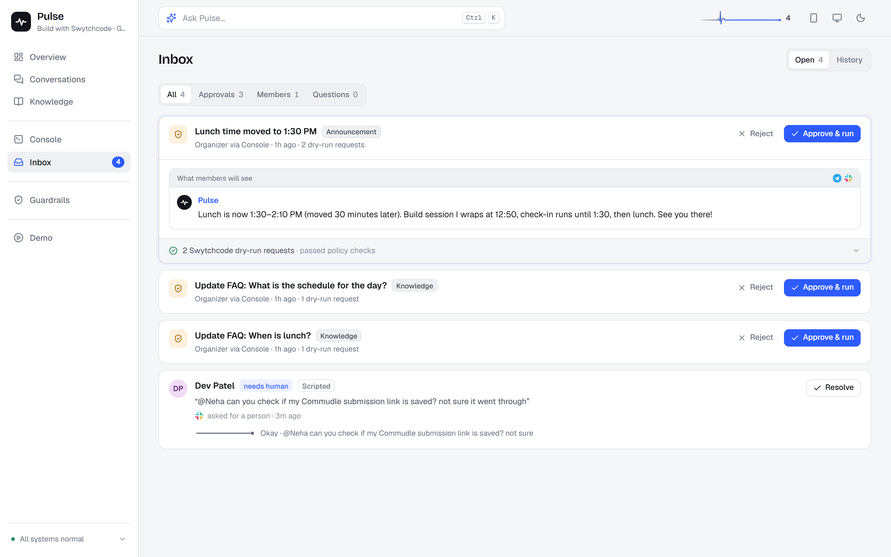 Pulse: AI community manager built on Swytchcode Pulse: AI community manager built on Swytchcode
