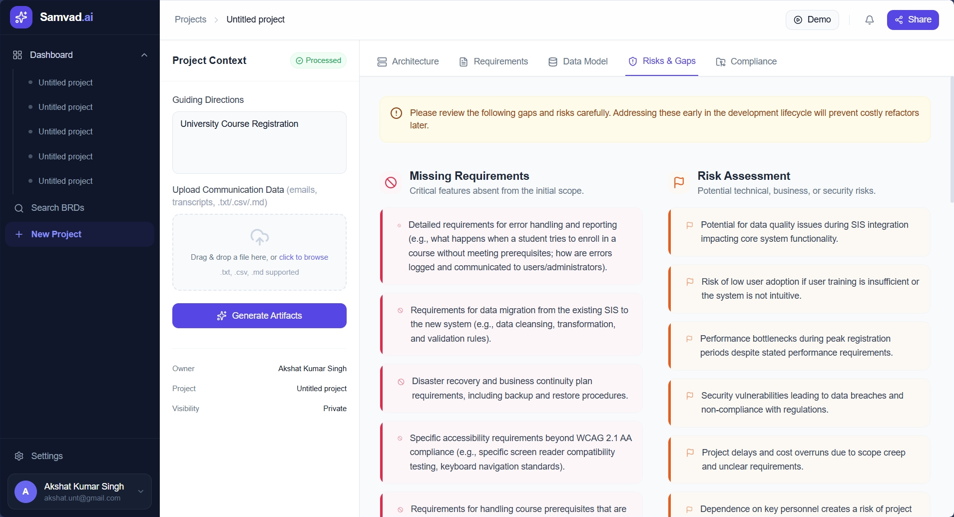 Samvad — AI-Powered BRD Extraction Agent